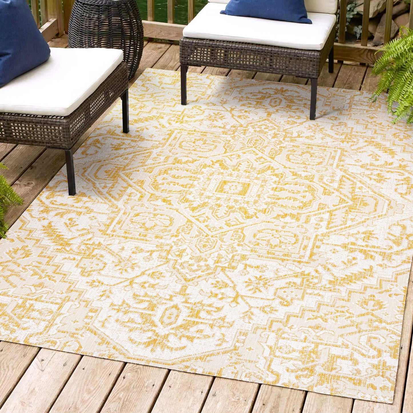Tapis d'intérieur/extérieur JONATHAN Y Charleston Medallion