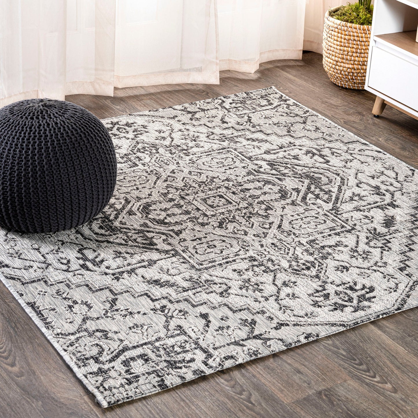 Tapis d'intérieur/extérieur JONATHAN Y Charleston Medallion