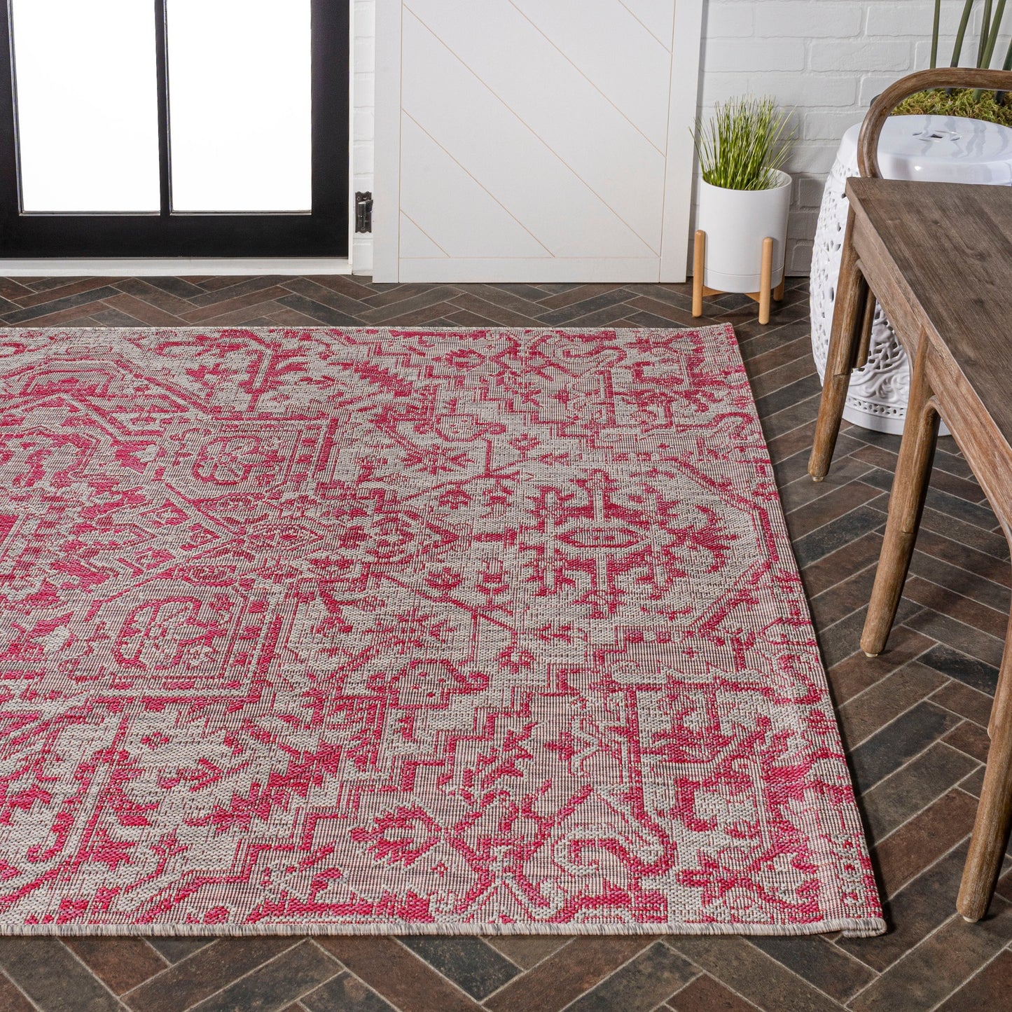 Tapis d'intérieur/extérieur JONATHAN Y Charleston Medallion