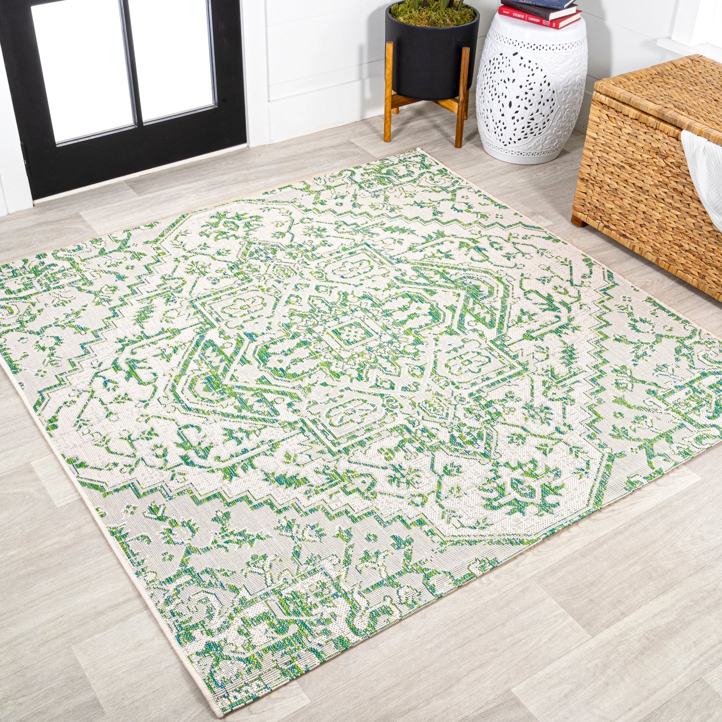 Tapis d'intérieur/extérieur JONATHAN Y Charleston Medallion