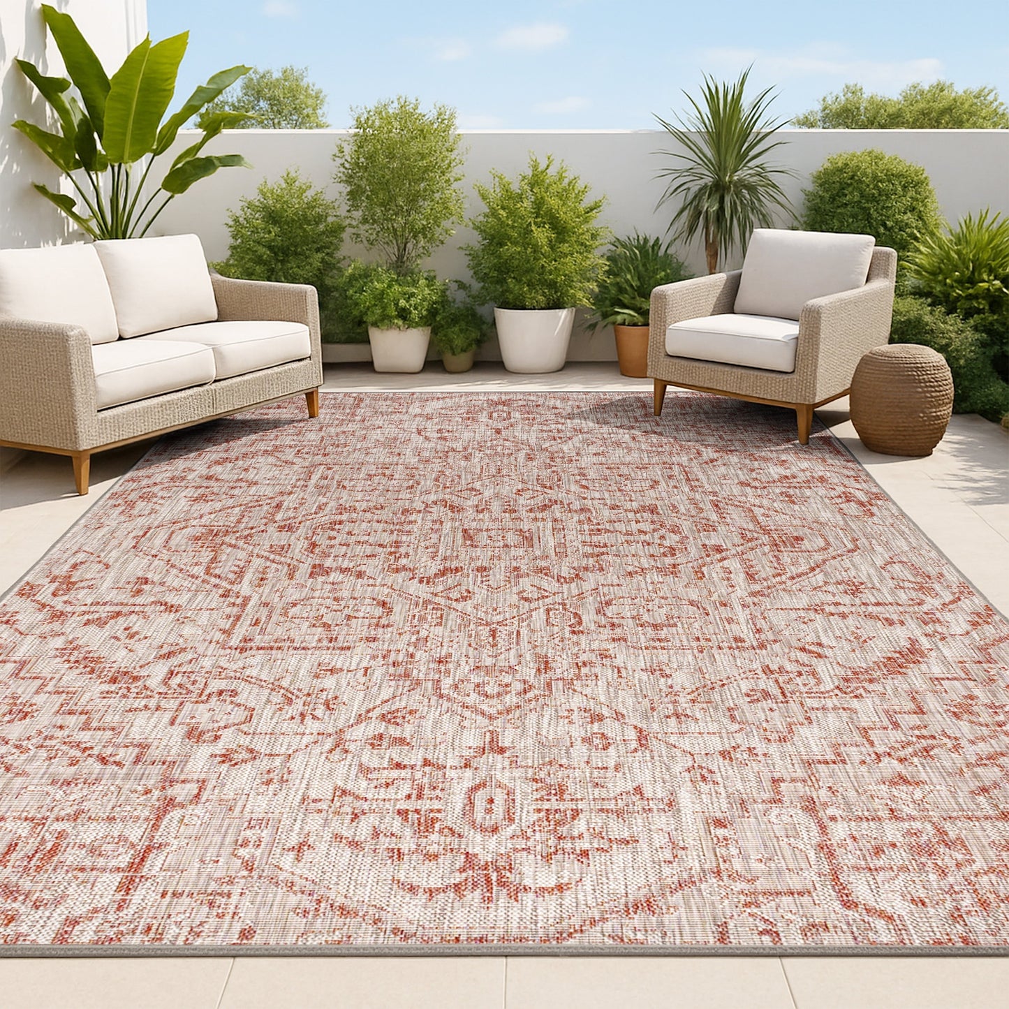 Tapis d'intérieur/extérieur JONATHAN Y Charleston Medallion