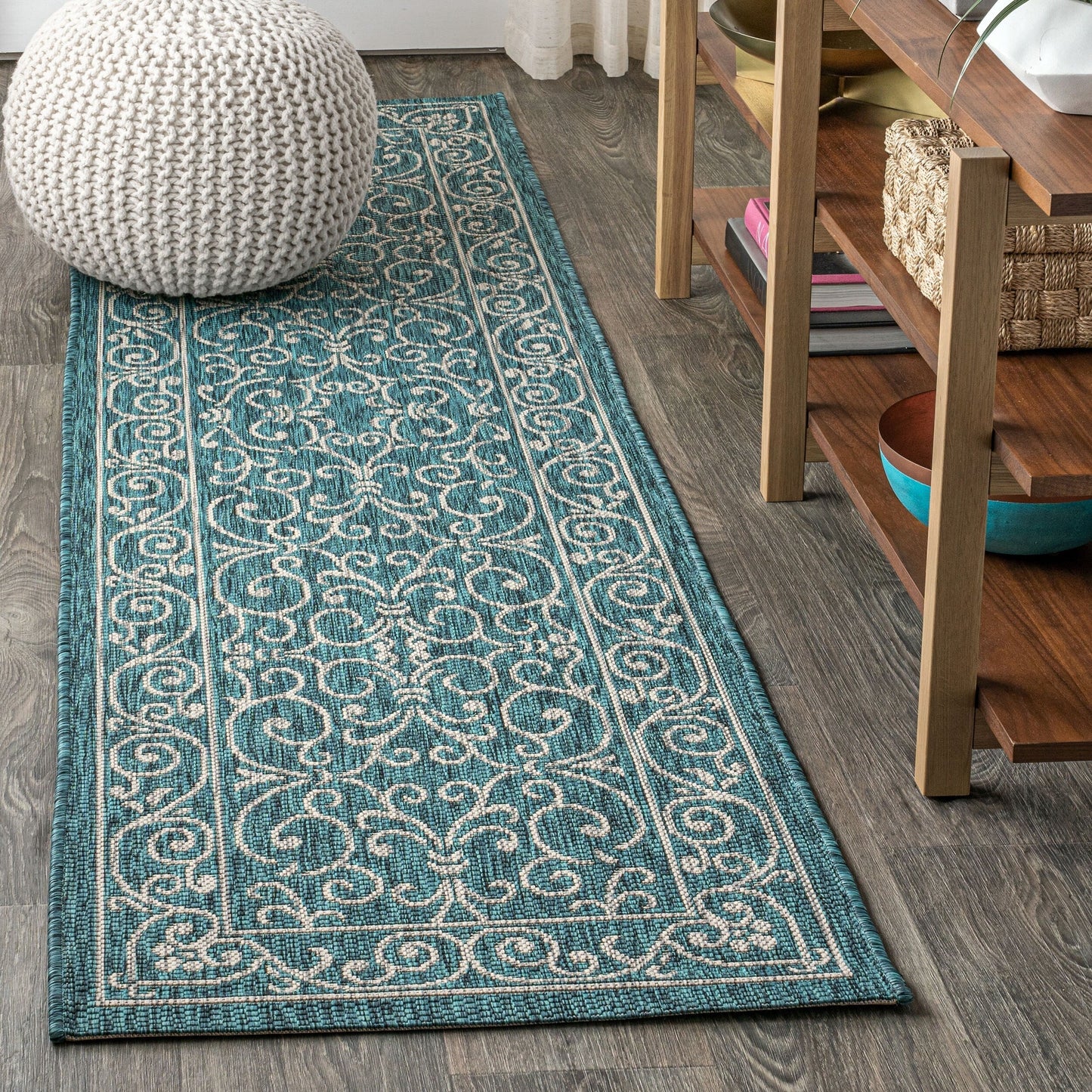 Tapis d'intérieur/extérieur à tissage texturé en filigrane JONATHAN Y