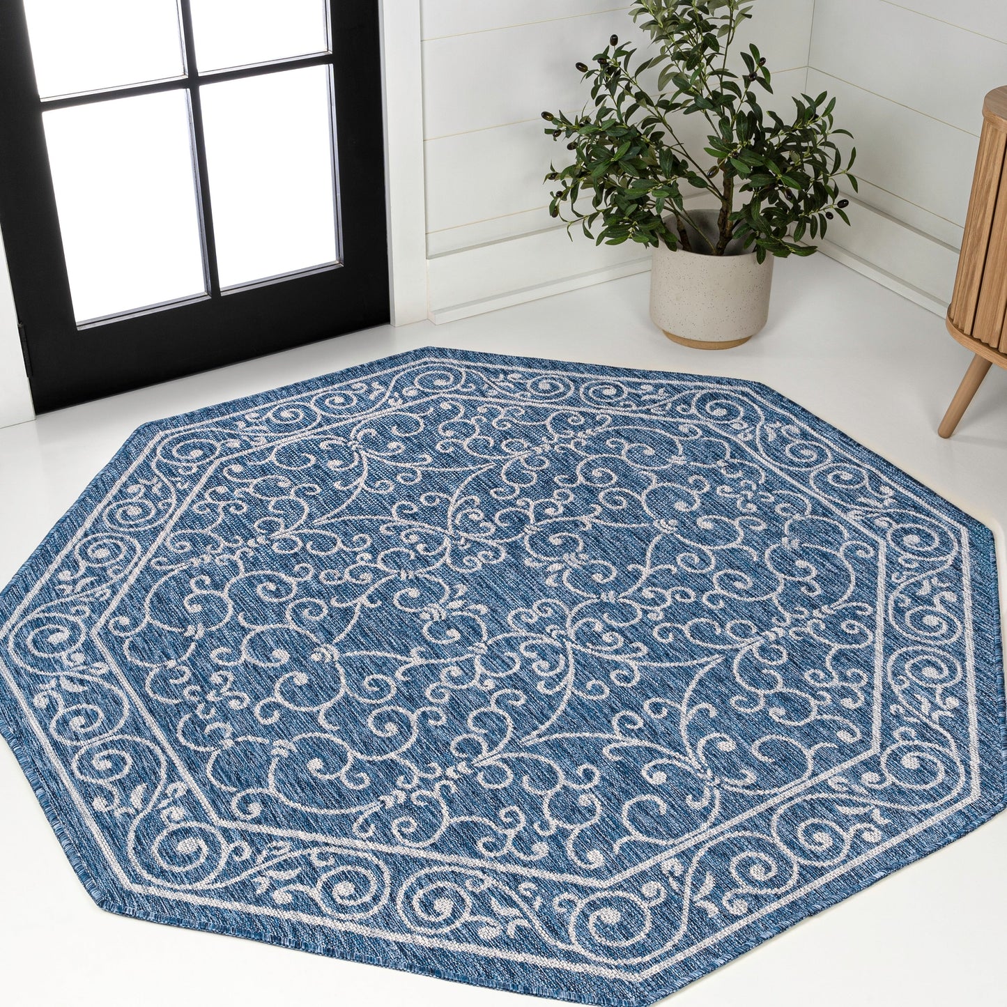 Tapis d'intérieur/extérieur à tissage texturé en filigrane JONATHAN Y