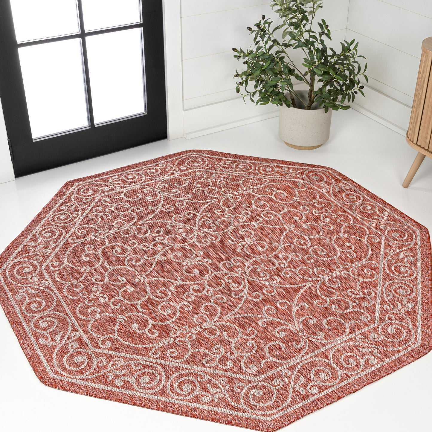 Tapis d'intérieur/extérieur à tissage texturé en filigrane JONATHAN Y