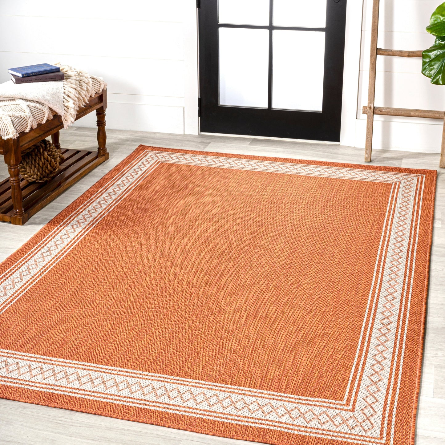 Tapis d'intérieur/extérieur classique à bordure en losanges JONATHAN Y Havana