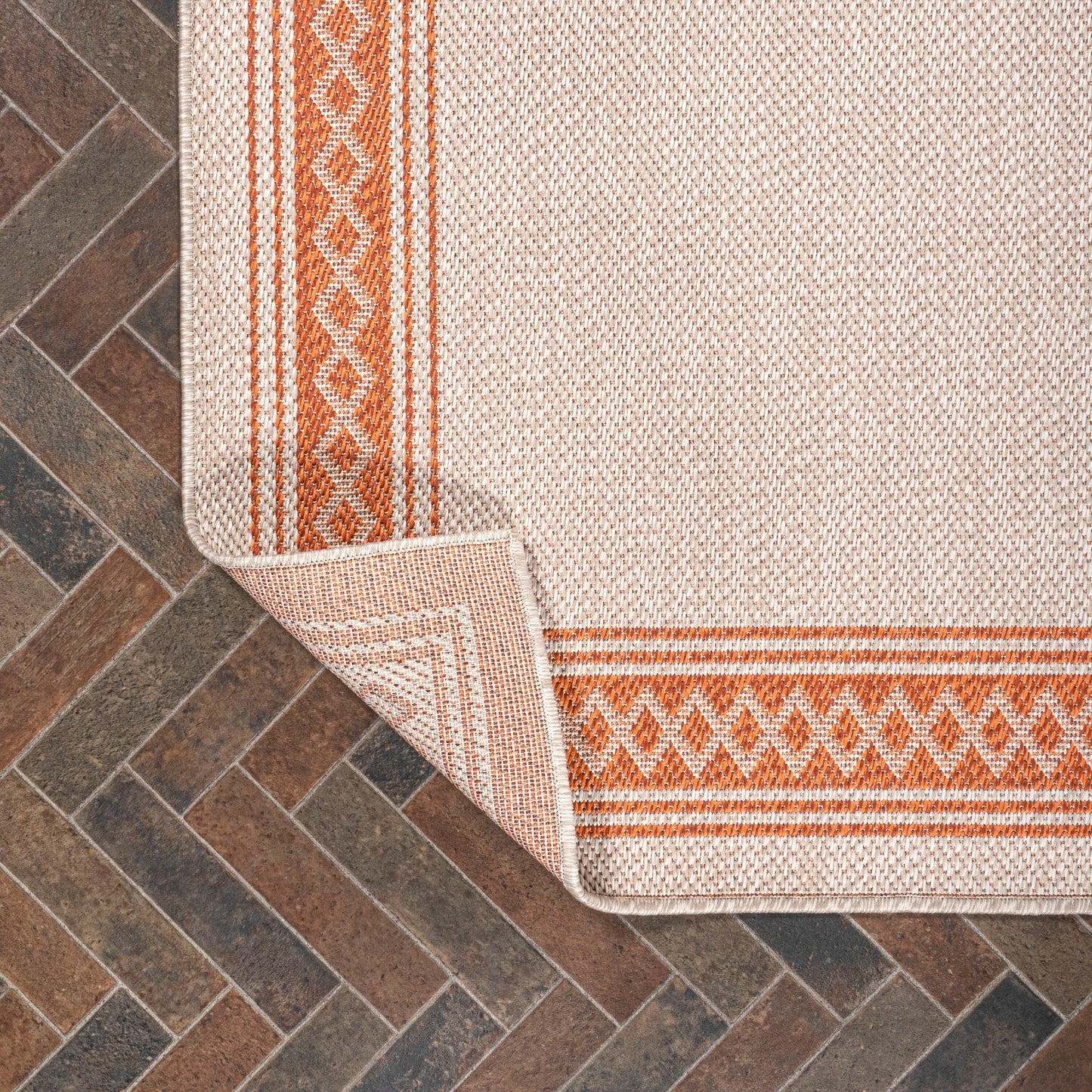 Tapis d'intérieur/extérieur classique à bordure en losanges JONATHAN Y Havana