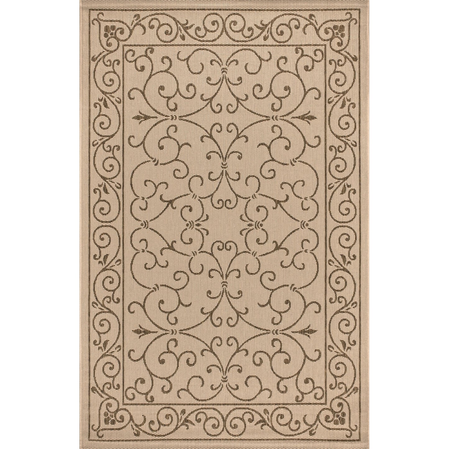 Tapis d'intérieur/extérieur à tissage texturé en filigrane JONATHAN Y