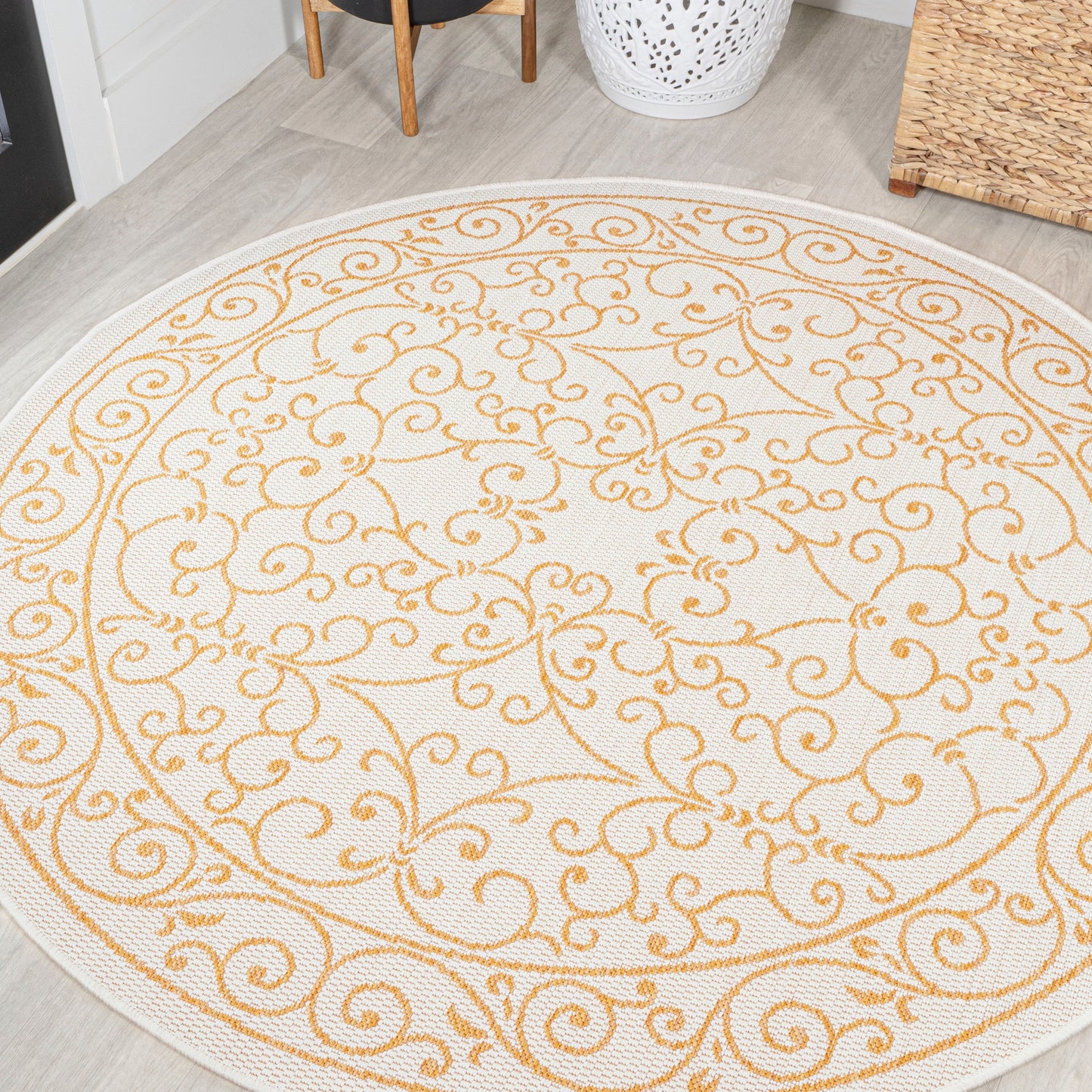 Tapis d'intérieur/extérieur à tissage texturé en filigrane JONATHAN Y