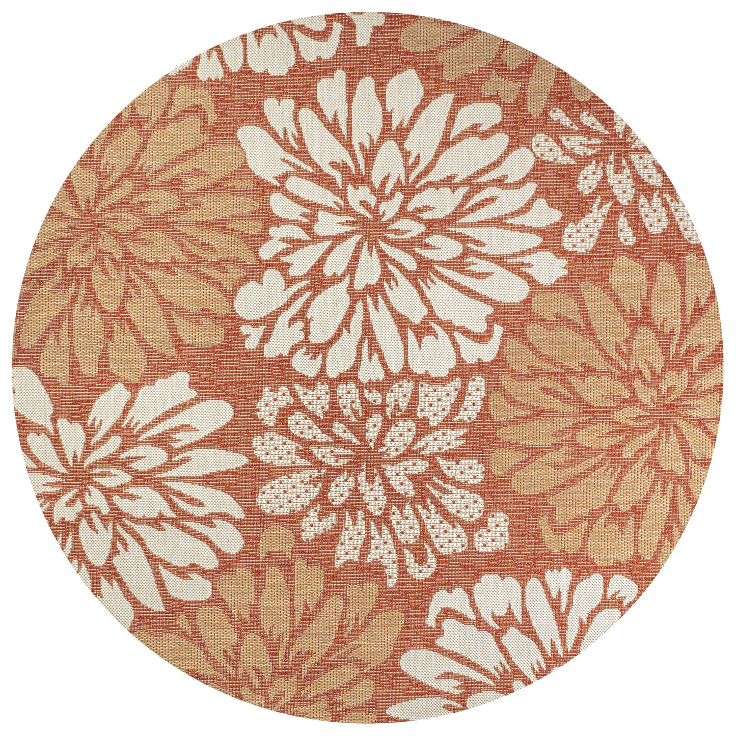 Tapis d'intérieur/extérieur à tissage texturé floral JONATHAN Y
