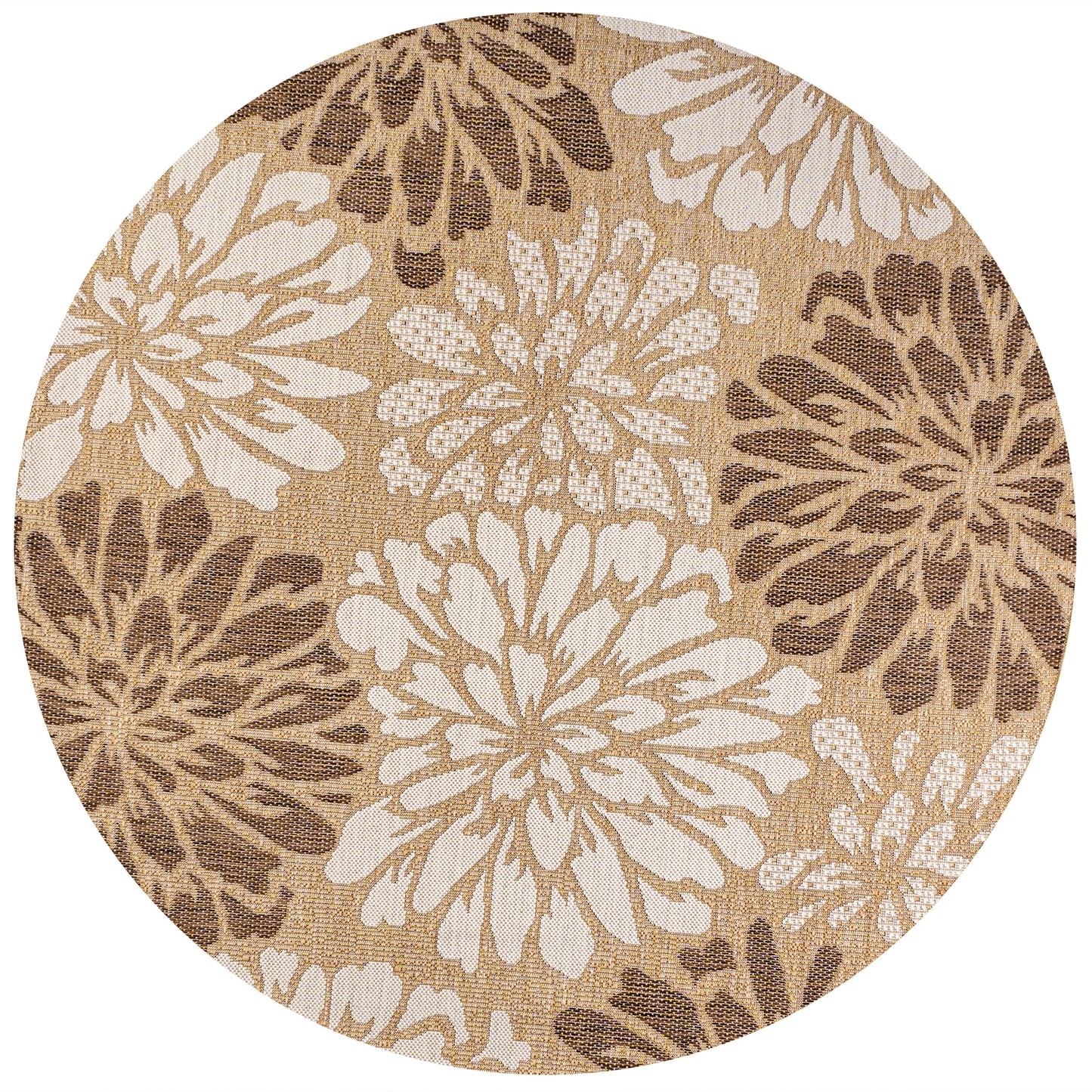 Tapis d'intérieur/extérieur à tissage texturé floral JONATHAN Y