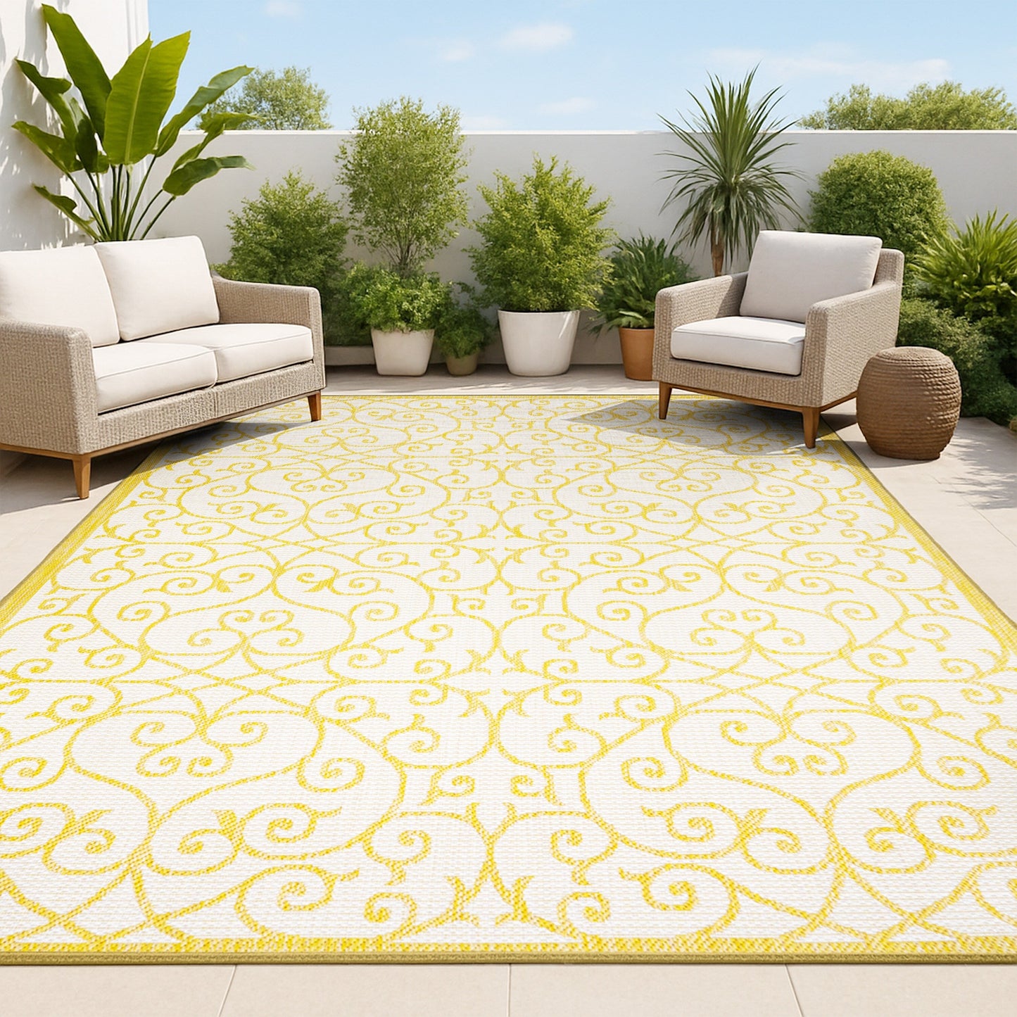Tapis d'intérieur/extérieur texturé JONATHAN Y Ourika