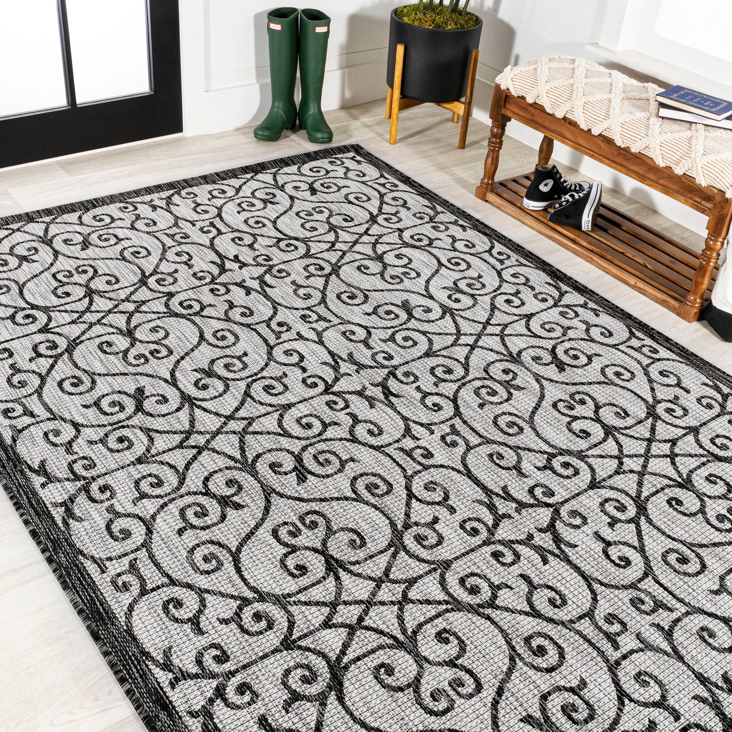 Tapis d'intérieur/extérieur texturé JONATHAN Y Ourika