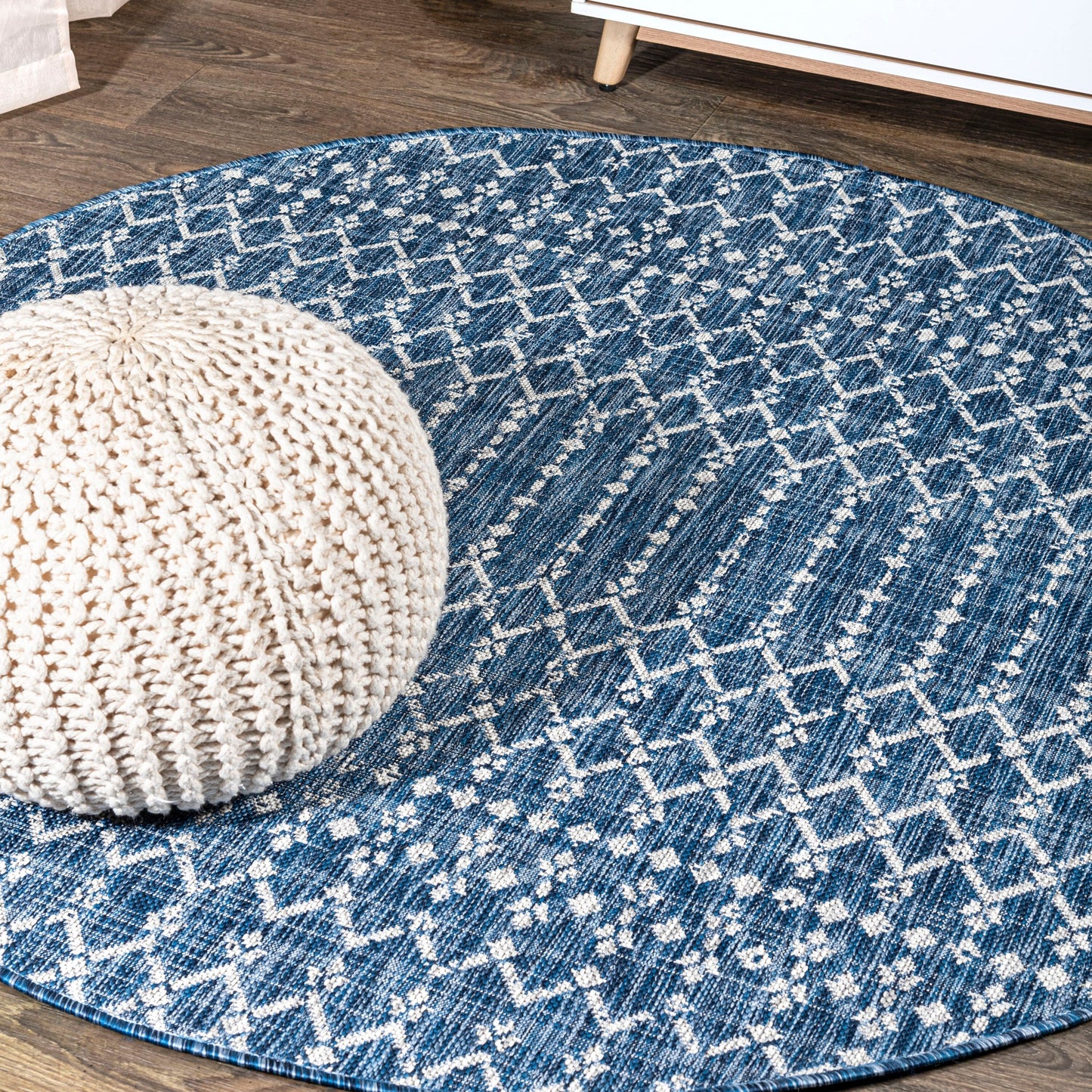 Tapis d'intérieur/extérieur à tissage géométrique marocain JONATHAN Y Trebol