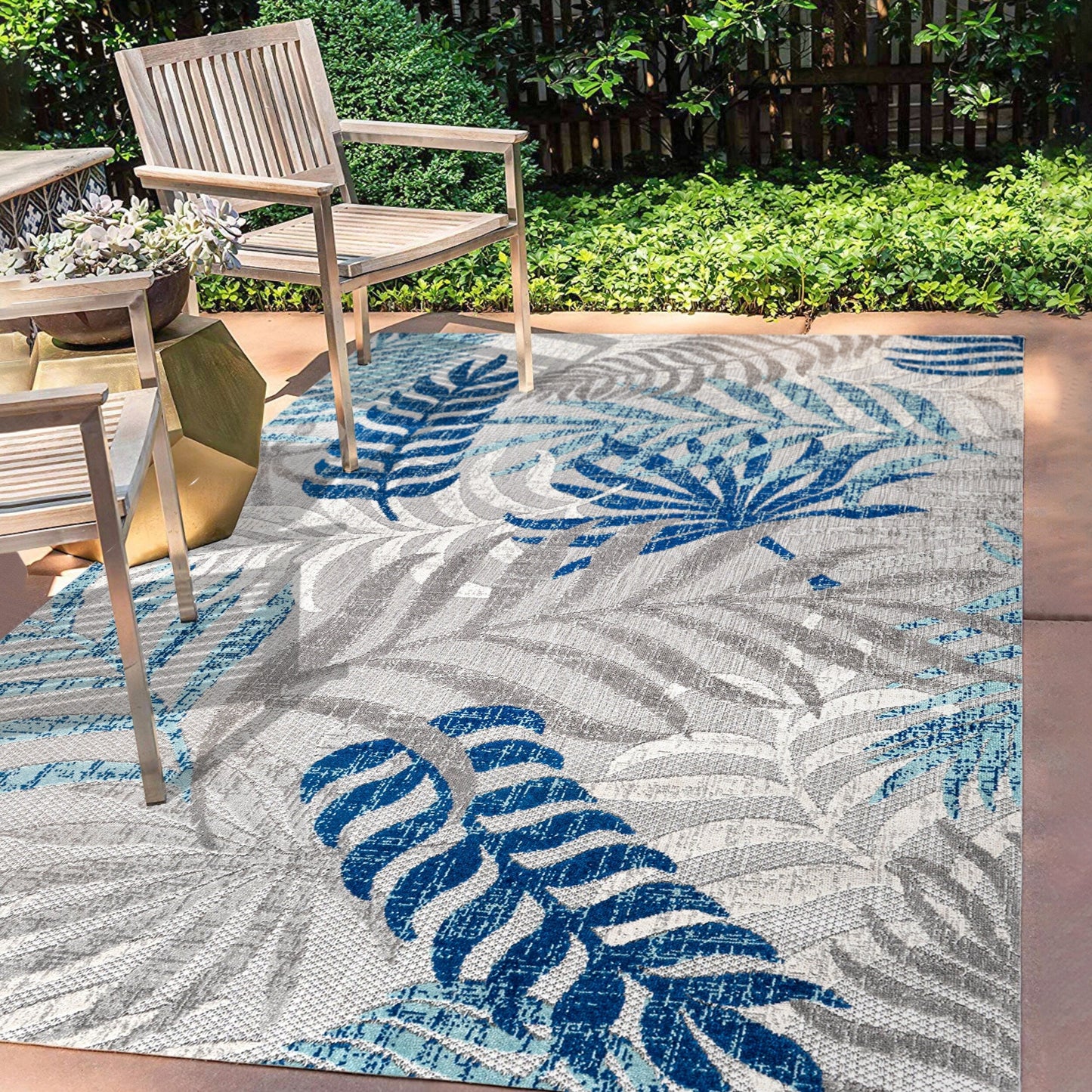 Tapis d'intérieur/extérieur à feuilles de palmier JONATHAN Y Aydin