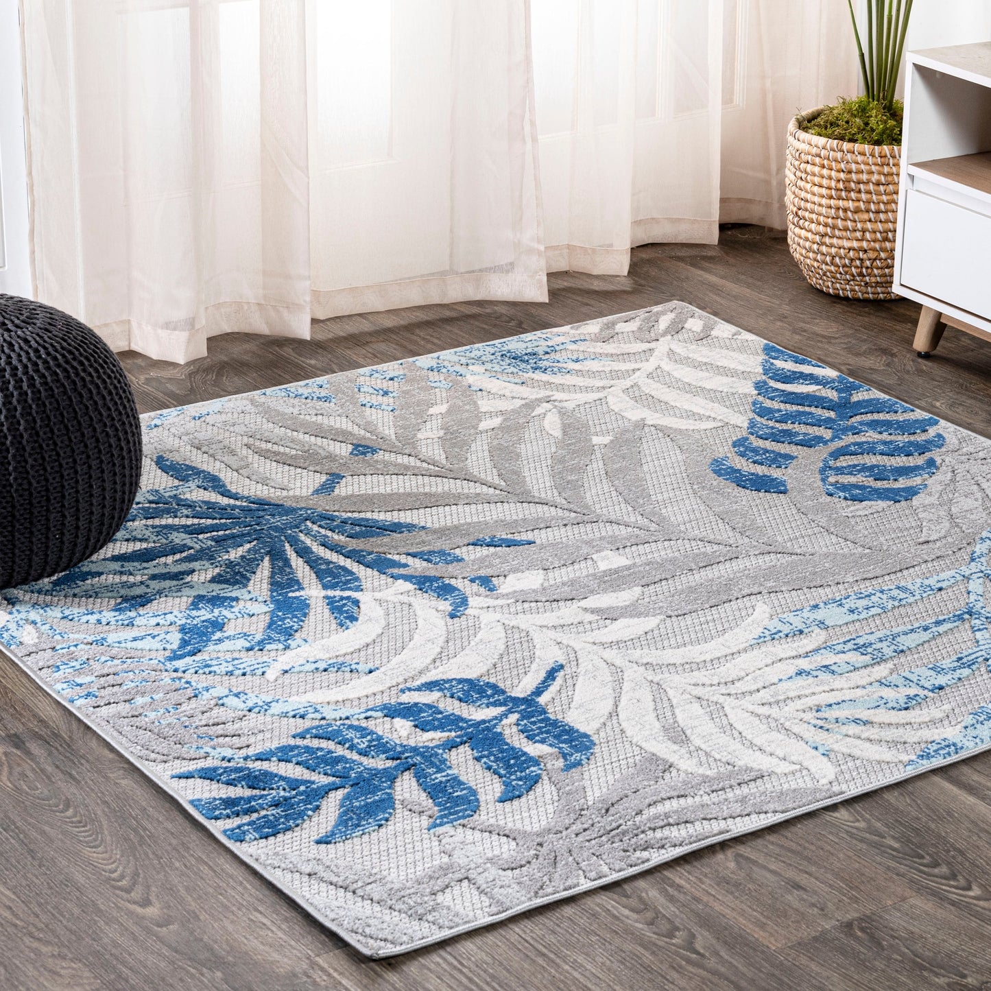 Tapis d'intérieur/extérieur à feuilles de palmier JONATHAN Y Aydin