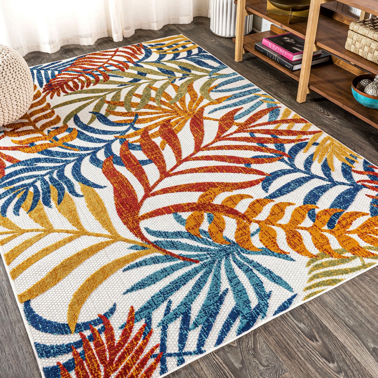 Tapis d'intérieur/extérieur à feuilles de palmier JONATHAN Y Aydin