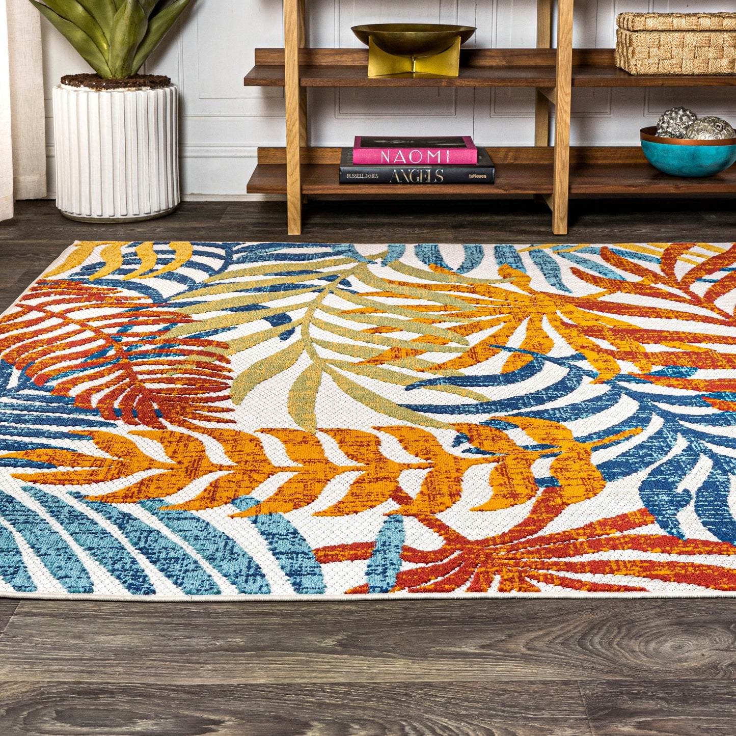 Tapis d'intérieur/extérieur à feuilles de palmier JONATHAN Y Aydin