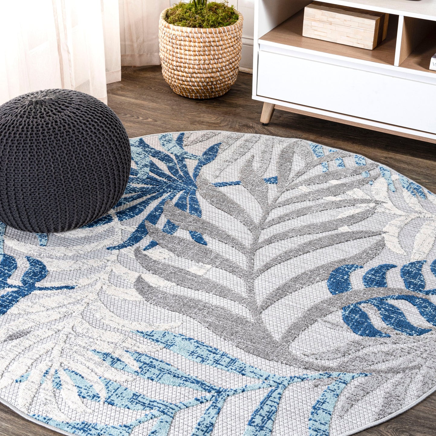 Tapis d'intérieur/extérieur à feuilles de palmier JONATHAN Y Aydin