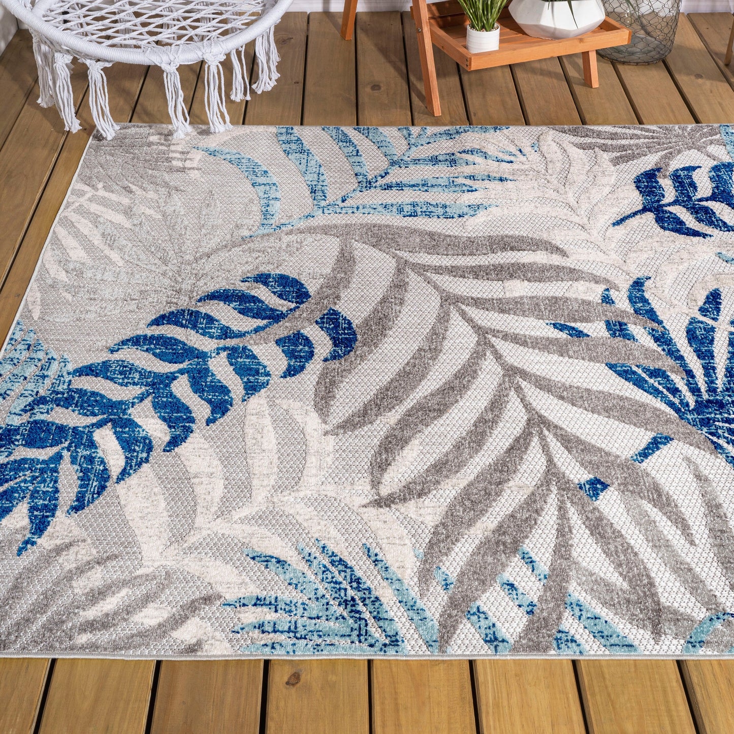 Tapis d'intérieur/extérieur à feuilles de palmier JONATHAN Y Aydin