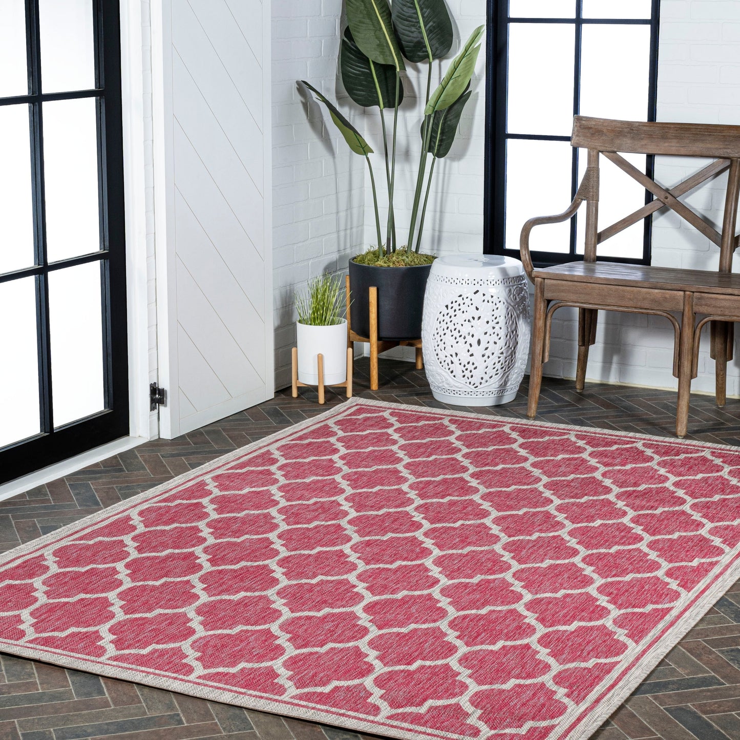 Tapis d'intérieur/extérieur texturé JONATHAN Y Zinnia