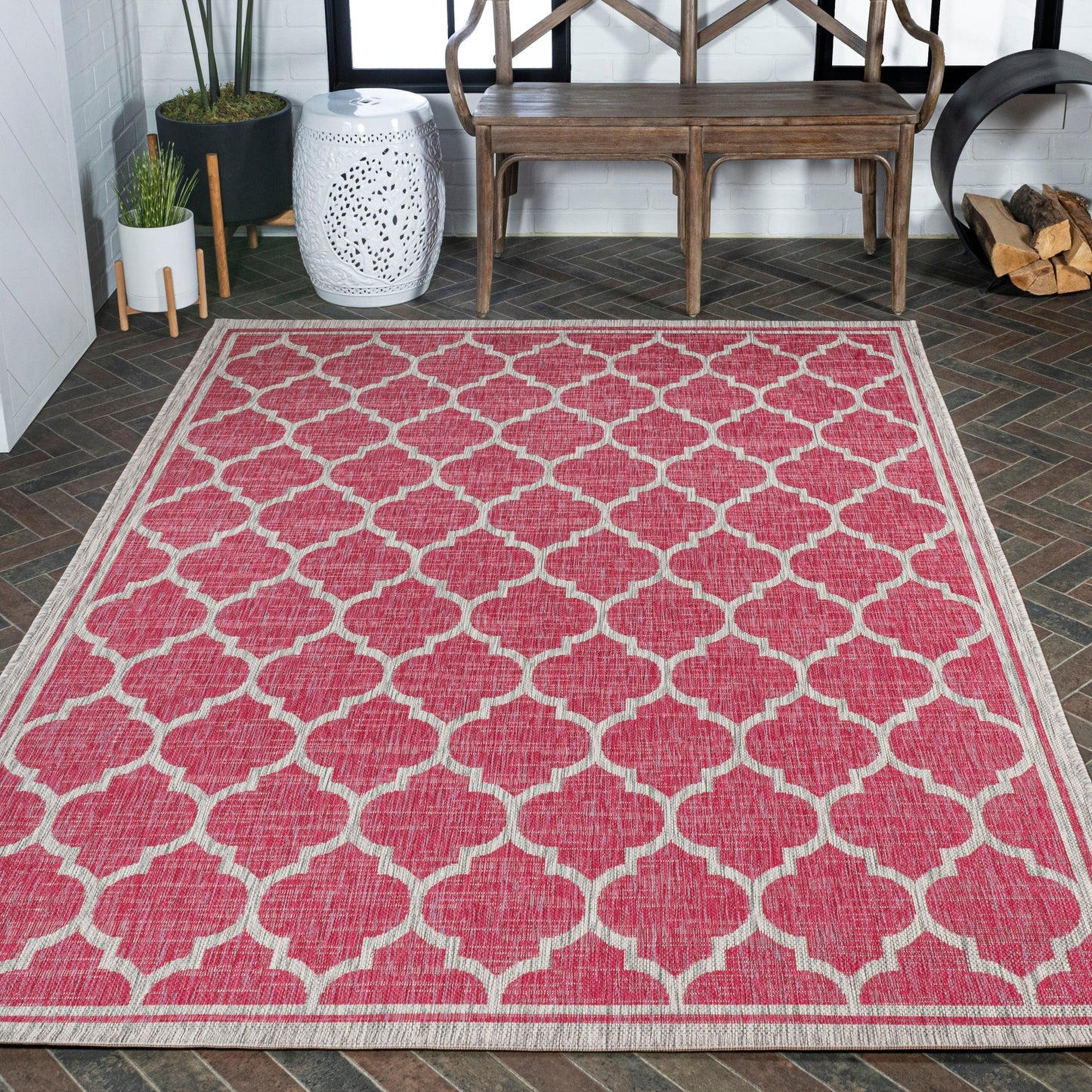 Tapis d'intérieur/extérieur texturé JONATHAN Y Zinnia