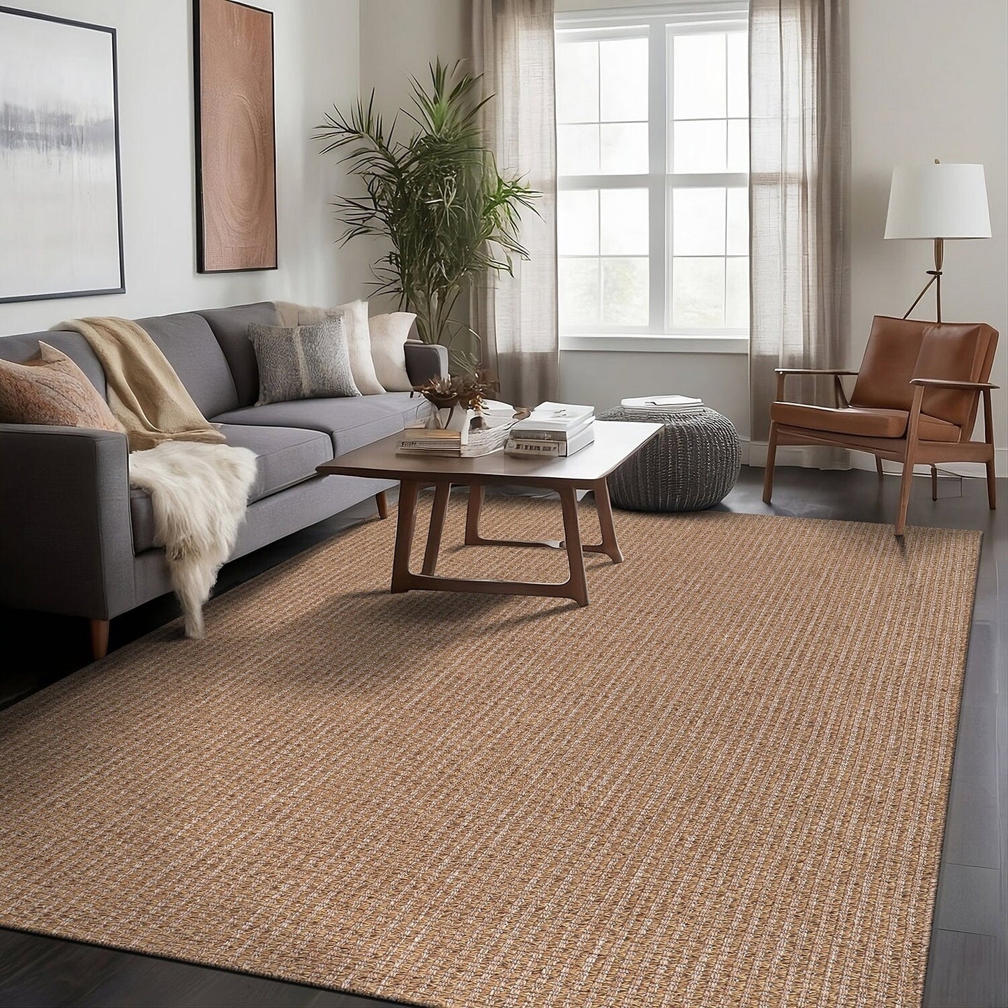 Tapis Beverly Rug en jute facile à nettoyer et ne perd pas ses poils
