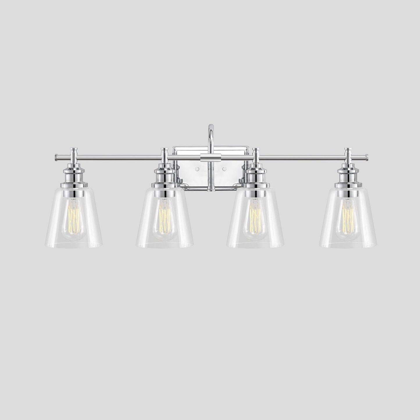 Applique de salle de bain KAWOTI à 4 lampes avec abat-jour en verre