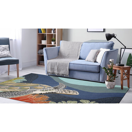 Tapis d'intérieur/extérieur Liora Manne Ravella Akumal Océan