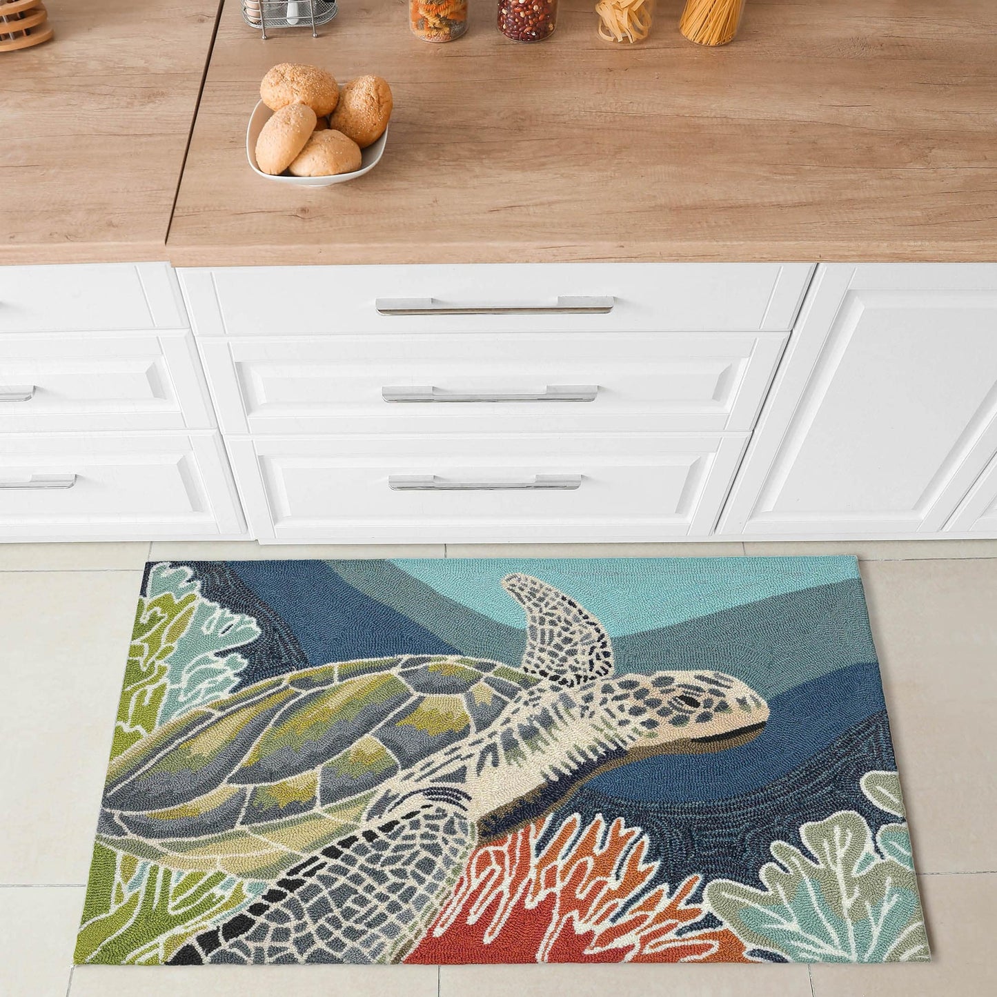 Tapis d'intérieur/extérieur Liora Manne Ravella Akumal Océan