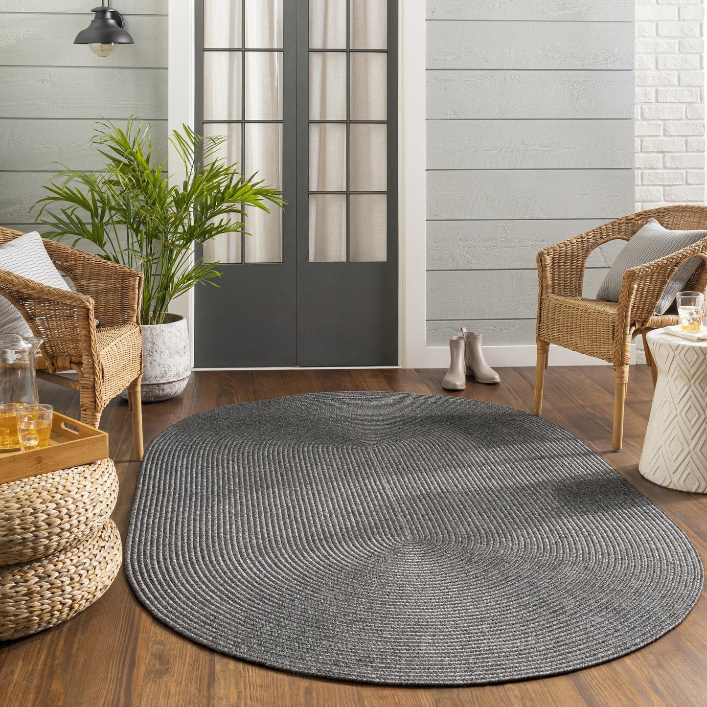 Tapis d'extérieur à rayures Livabliss Chesapeake Bay Country