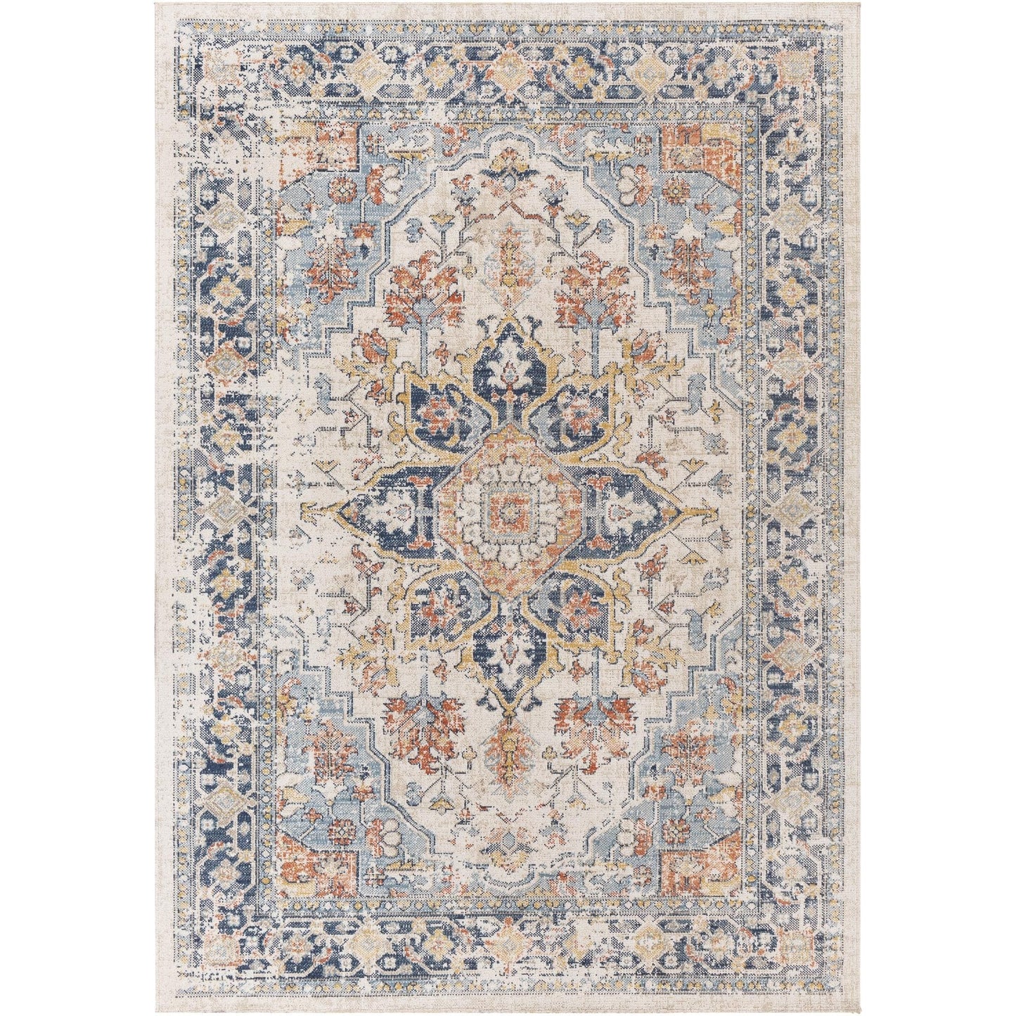 Tapis d'extérieur traditionnel médaillon Livabliss Huntington Beach remis au goût du jour