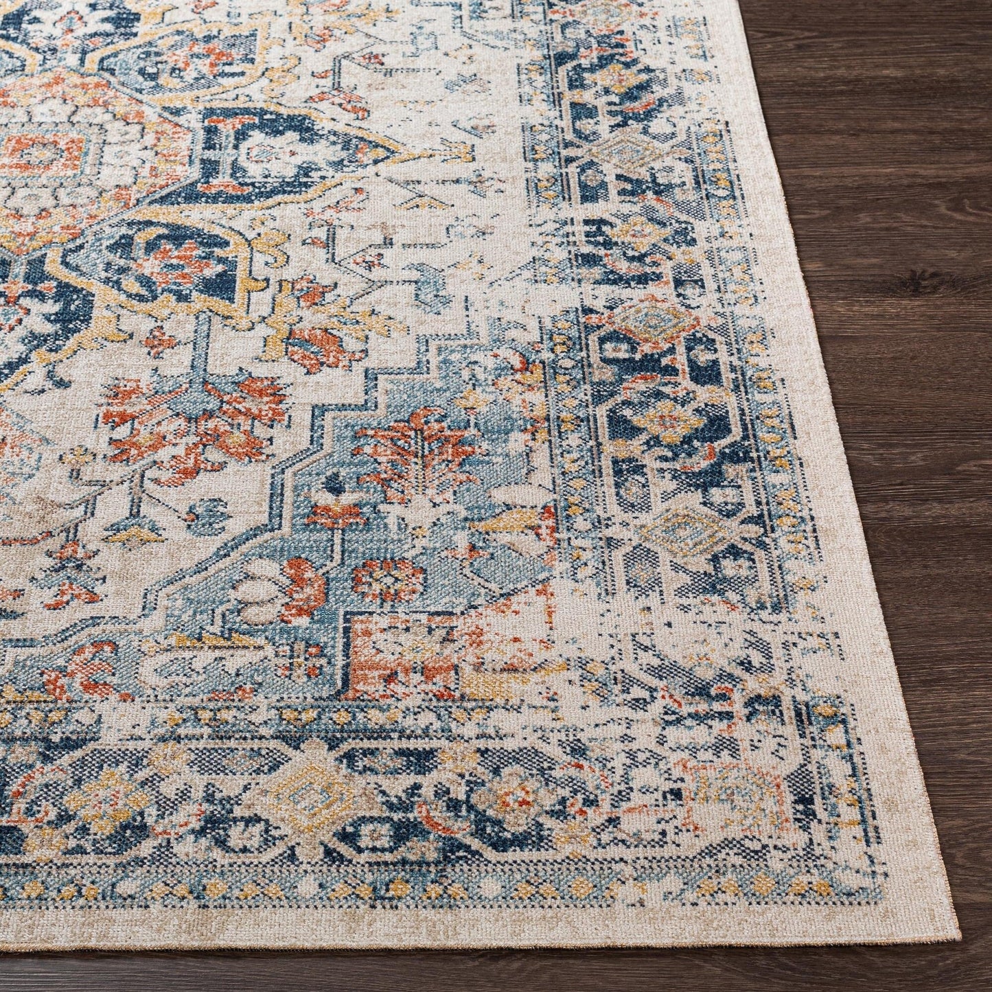 Tapis d'extérieur traditionnel médaillon Livabliss Huntington Beach remis au goût du jour