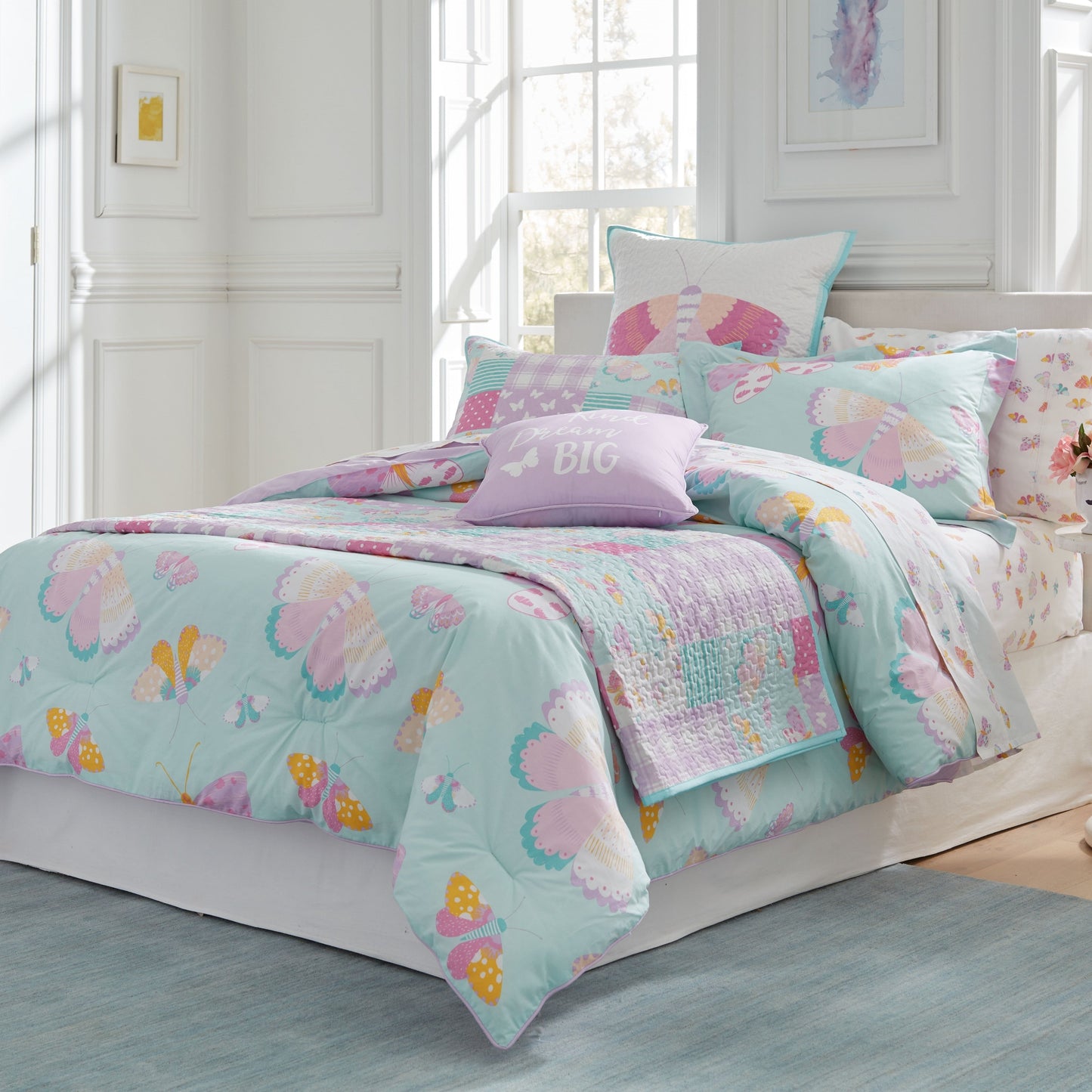 Parure de lit Lullaby Bedding en coton de luxe Motif papillon et fée