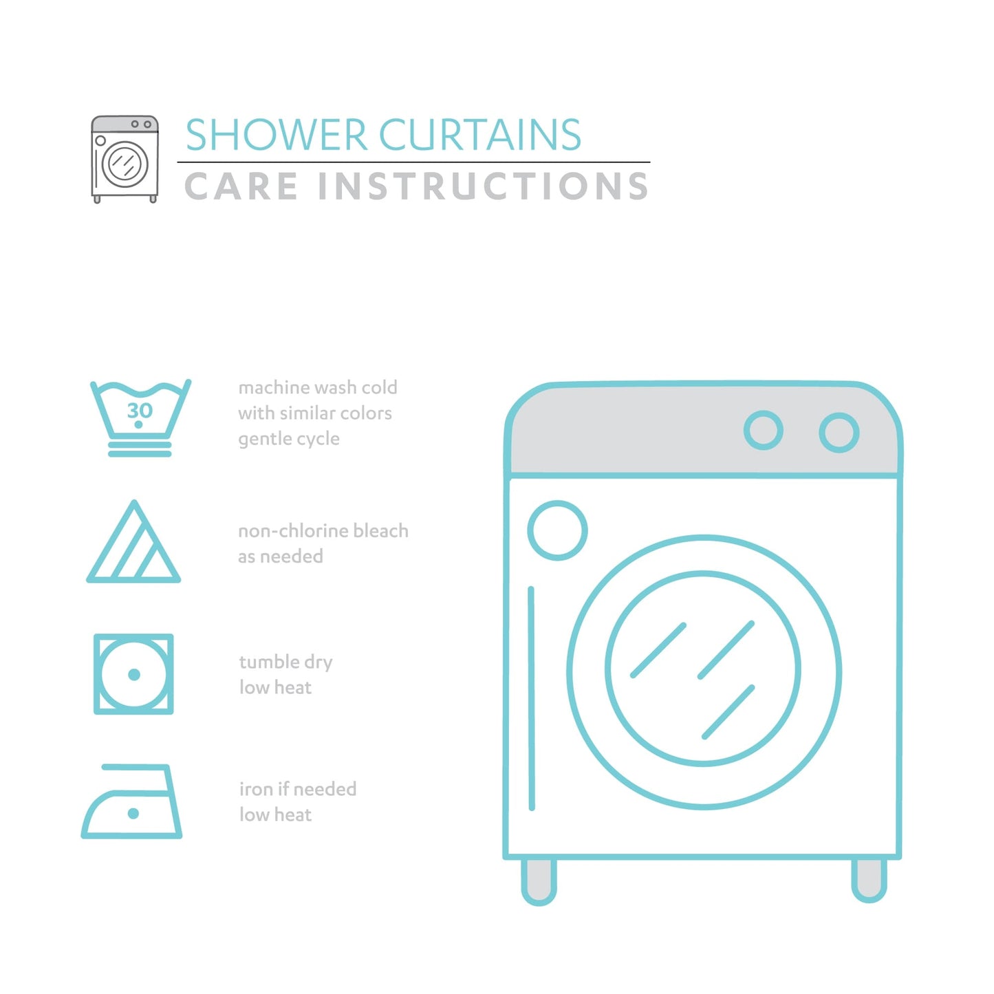 Rideau de douche à boutons en lin bicolore Lush Decor