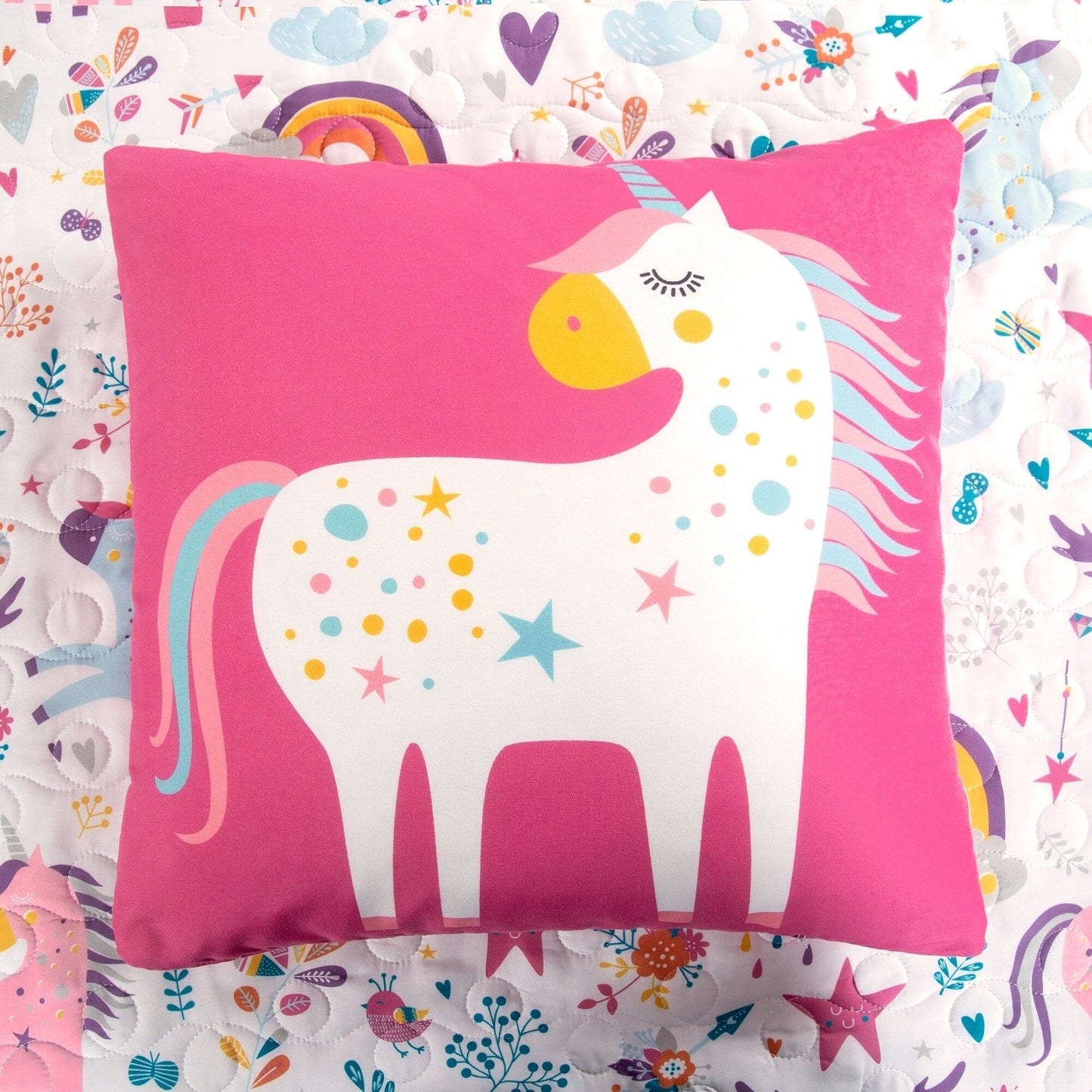 Ensemble de courtepointe à motif licorne/cœur Marguerite Porch & Den
