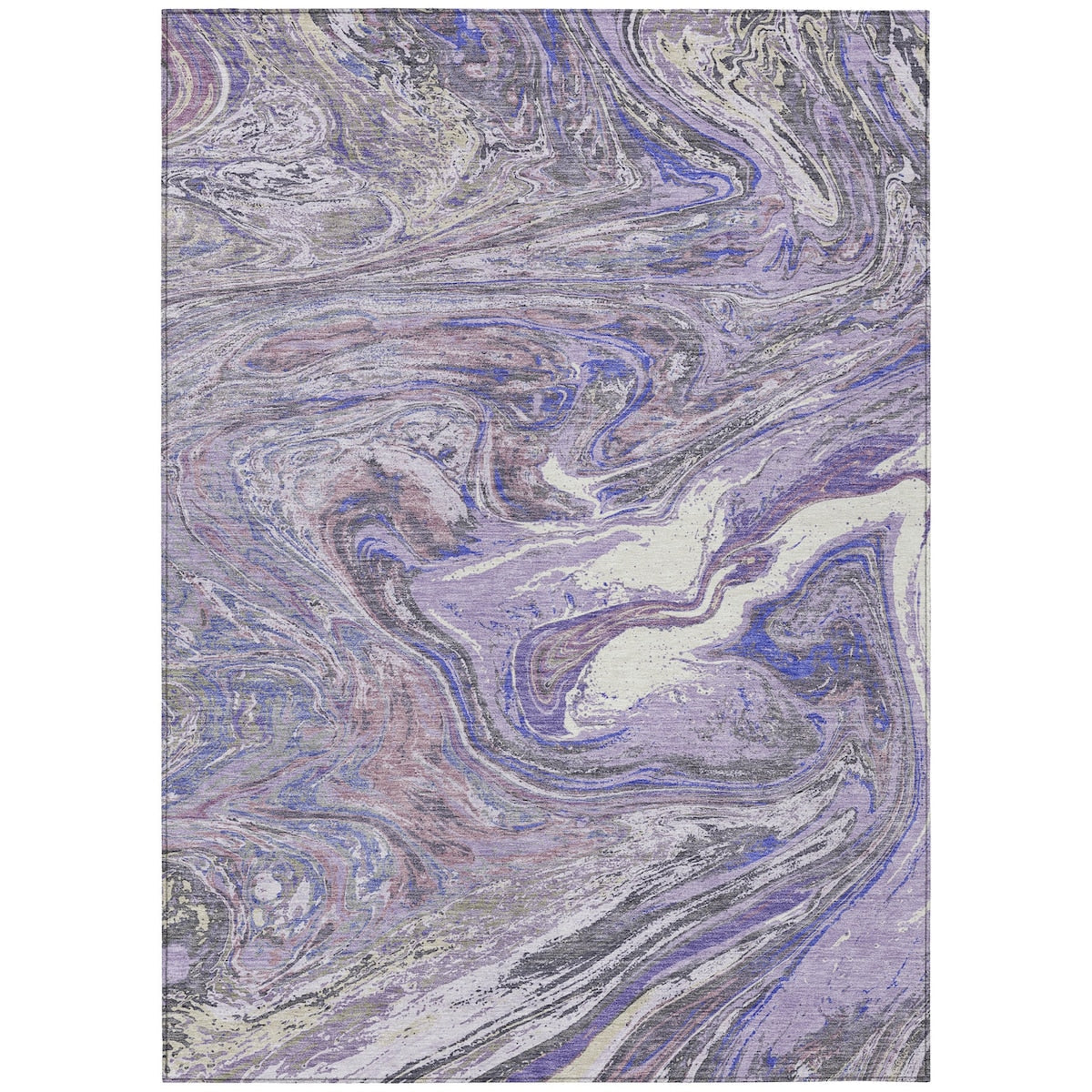 Tapis Chantille abstrait à motifs de coups de pinceau, lavable en machine, pour intérieur et extérieur