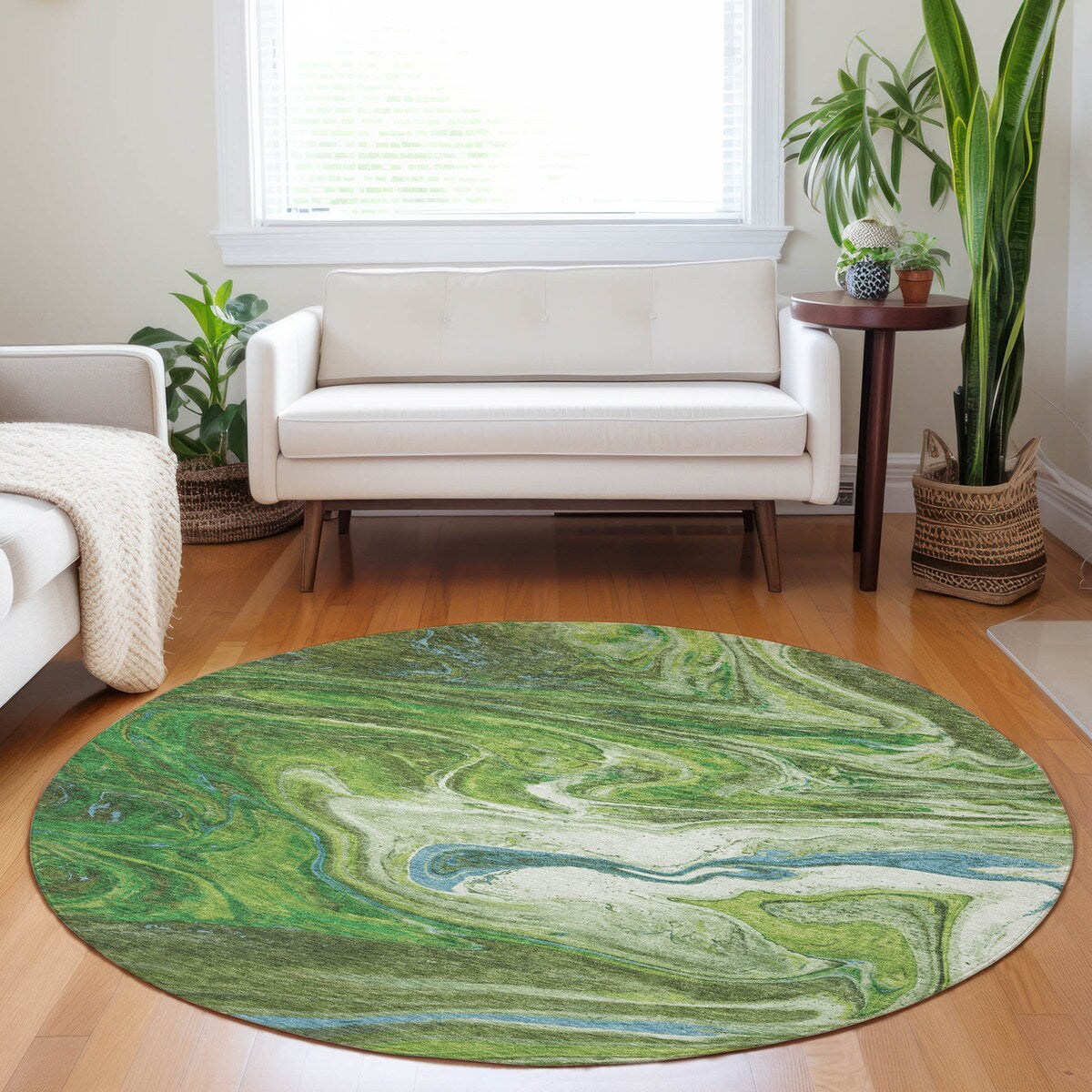 Tapis Chantille abstrait à motifs de coups de pinceau, lavable en machine, pour intérieur et extérieur