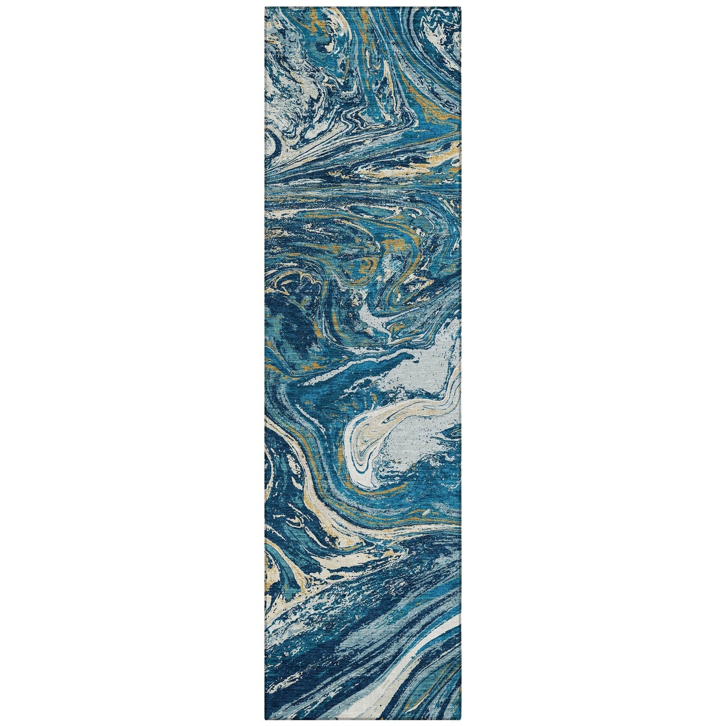 Tapis Chantille abstrait à motifs de coups de pinceau, lavable en machine, pour intérieur et extérieur