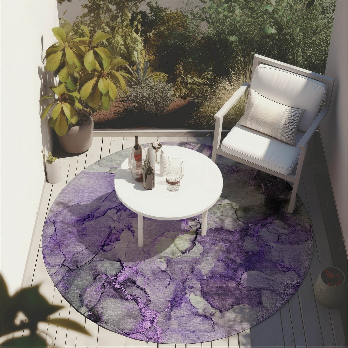 Tapis Chantille abstrait lavable en machine pour intérieur/extérieur