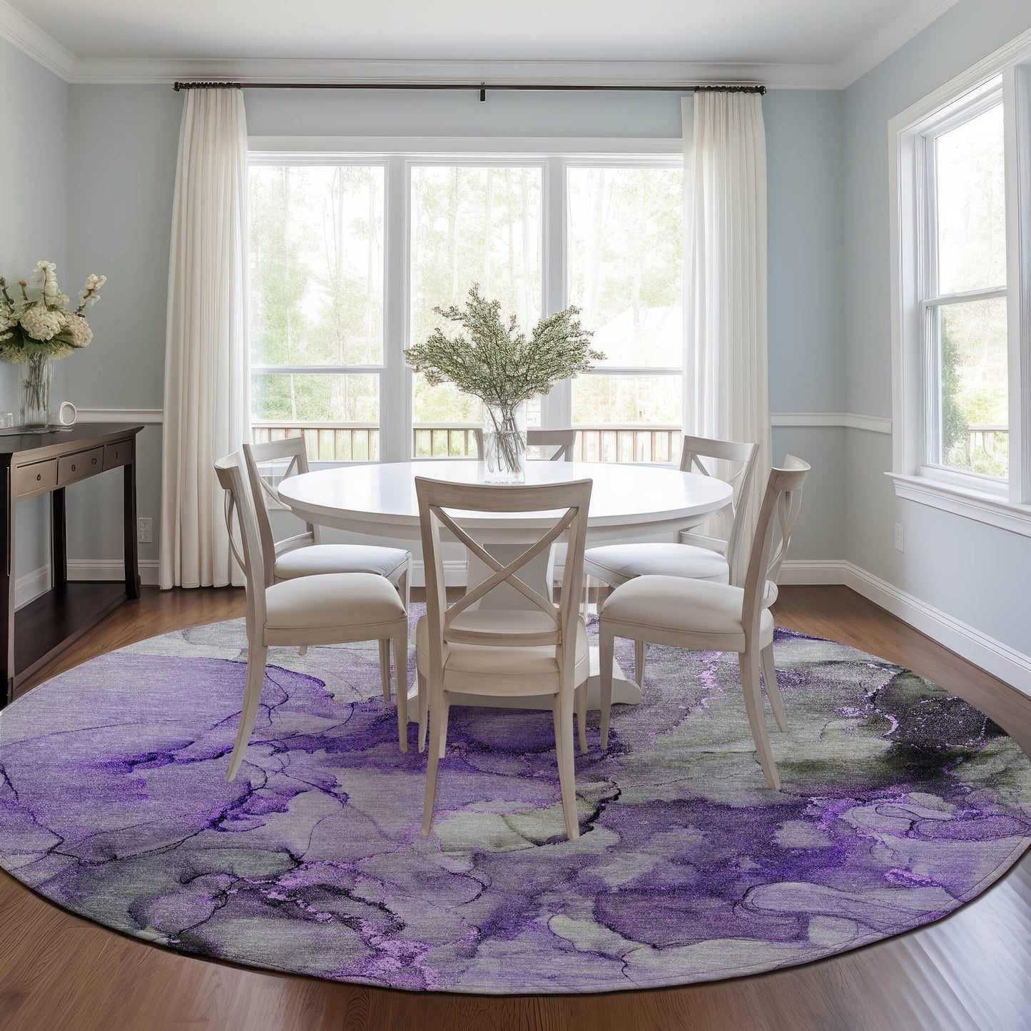 Tapis Chantille abstrait lavable en machine pour intérieur/extérieur