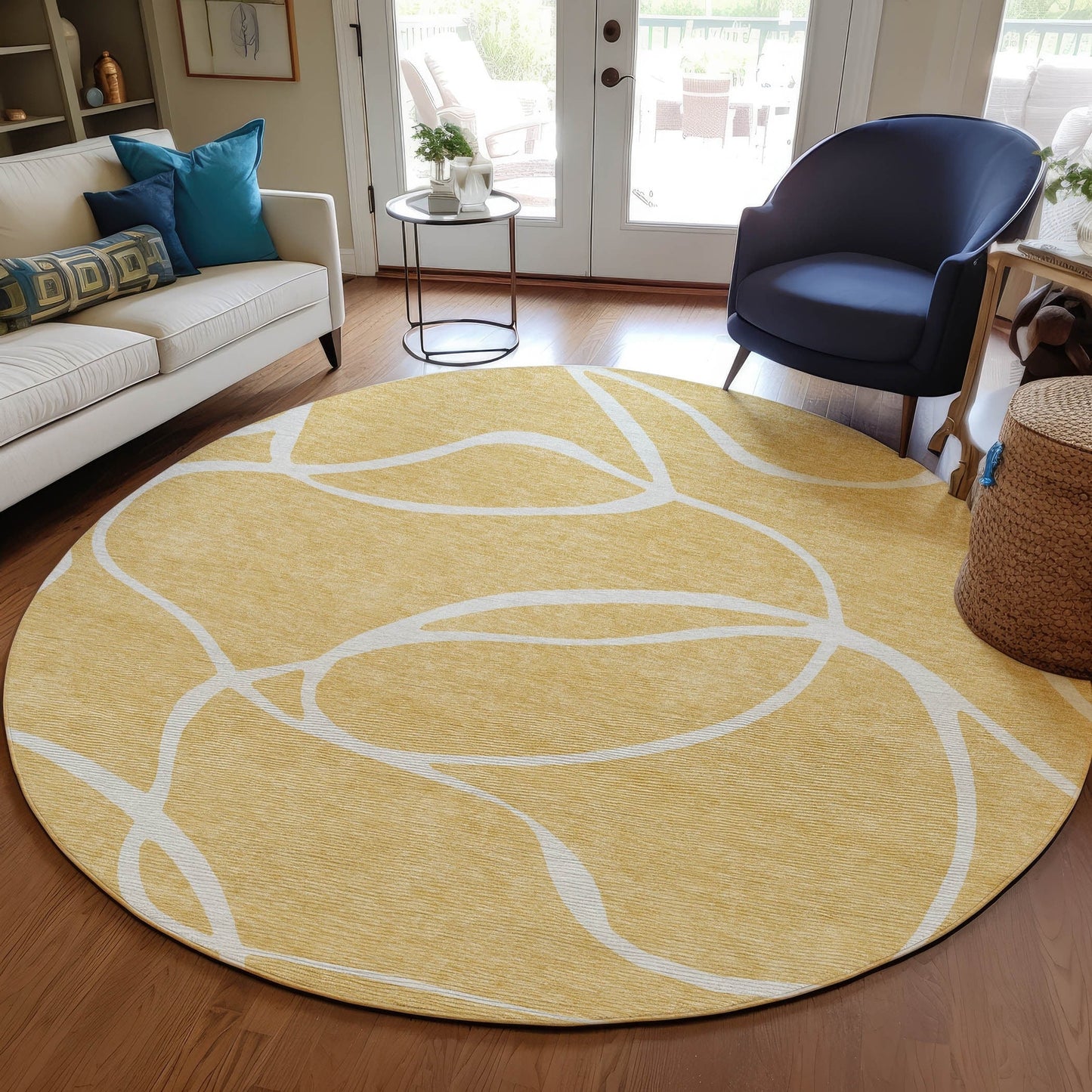 Tapis Chantille moderne abstrait lavable en machine pour intérieur/extérieur
