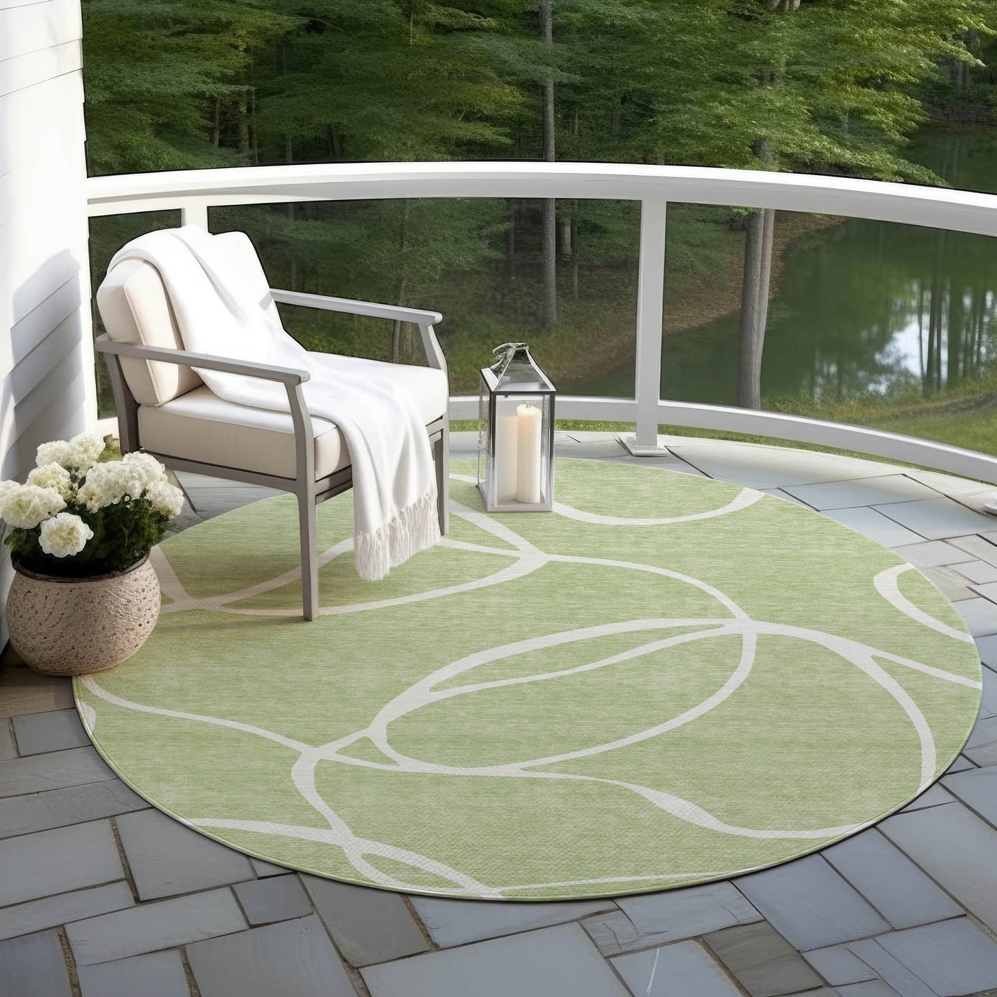 Tapis Chantille moderne abstrait lavable en machine pour intérieur/extérieur