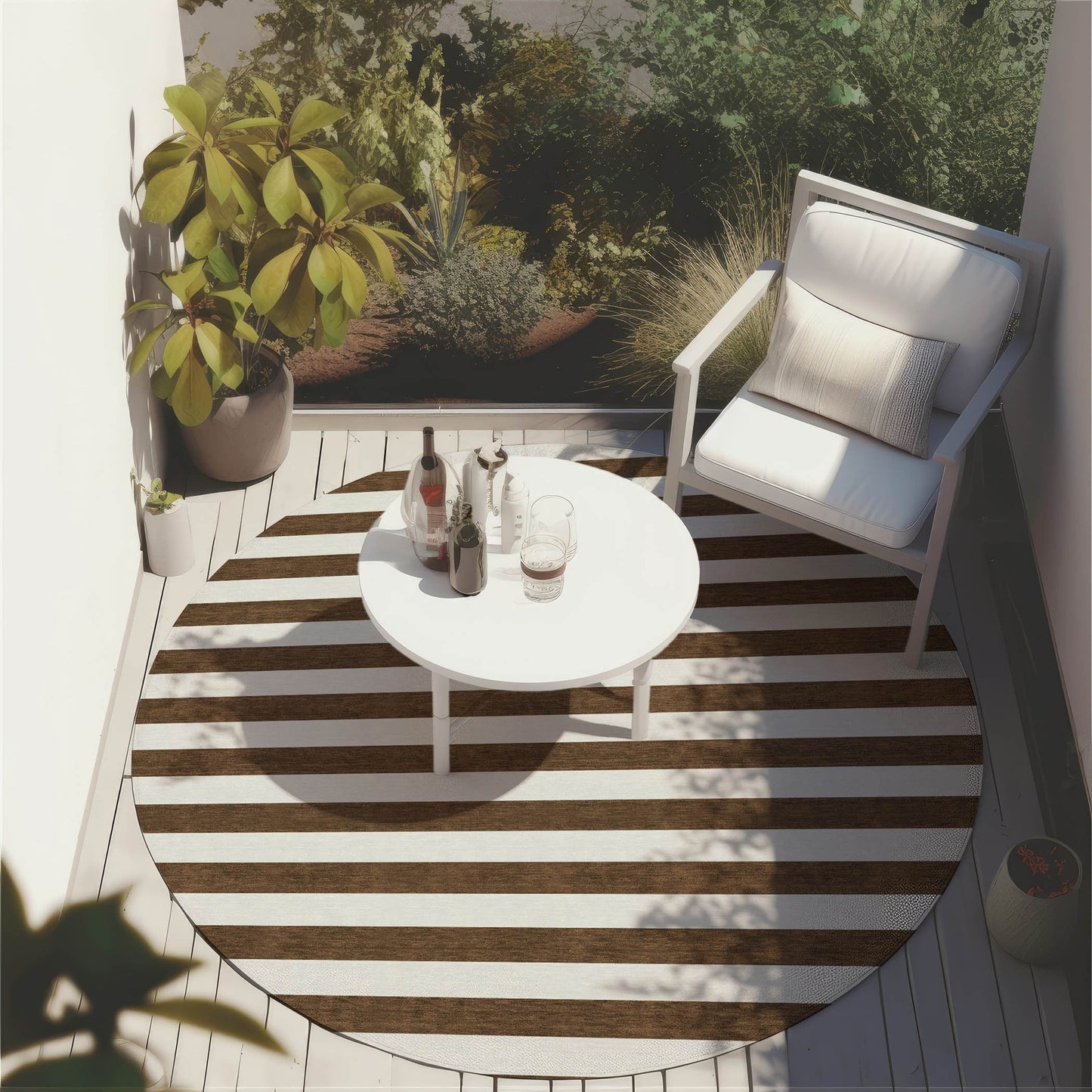 Tapis Chantille à rayures Cabana lavable en machine pour intérieur/extérieur