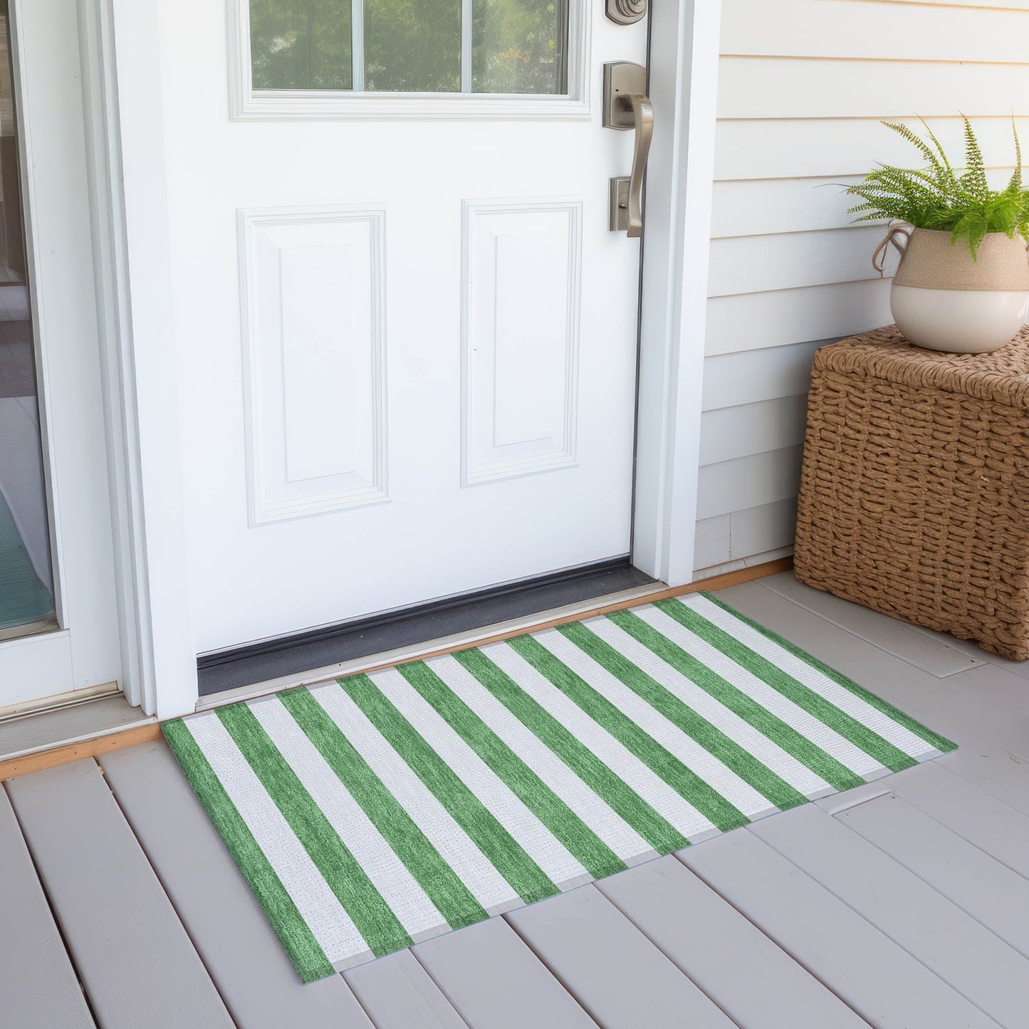 Tapis Chantille à rayures Cabana lavable en machine pour intérieur/extérieur