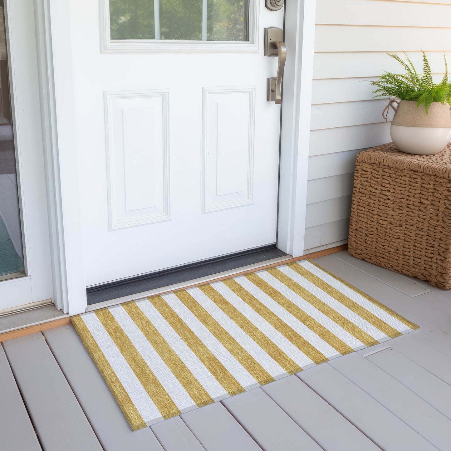 Tapis Chantille à rayures Cabana lavable en machine pour intérieur/extérieur