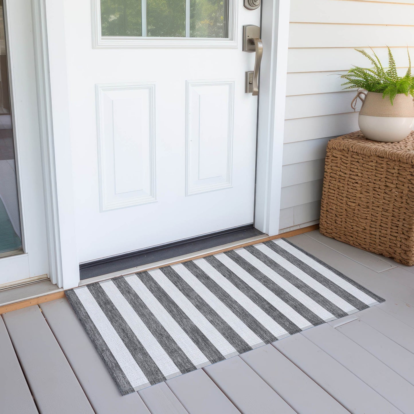 Tapis Chantille à rayures Cabana lavable en machine pour intérieur/extérieur