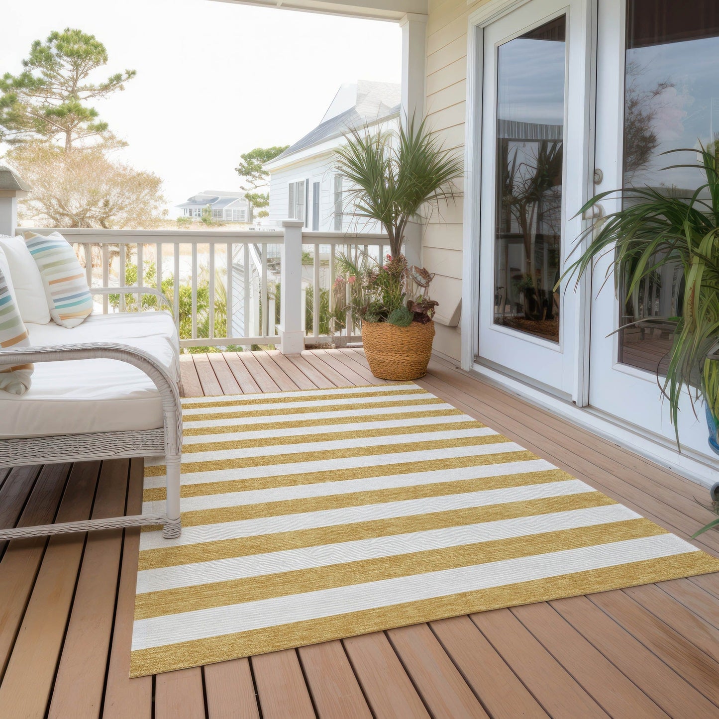 Tapis Chantille à rayures Cabana lavable en machine pour intérieur/extérieur