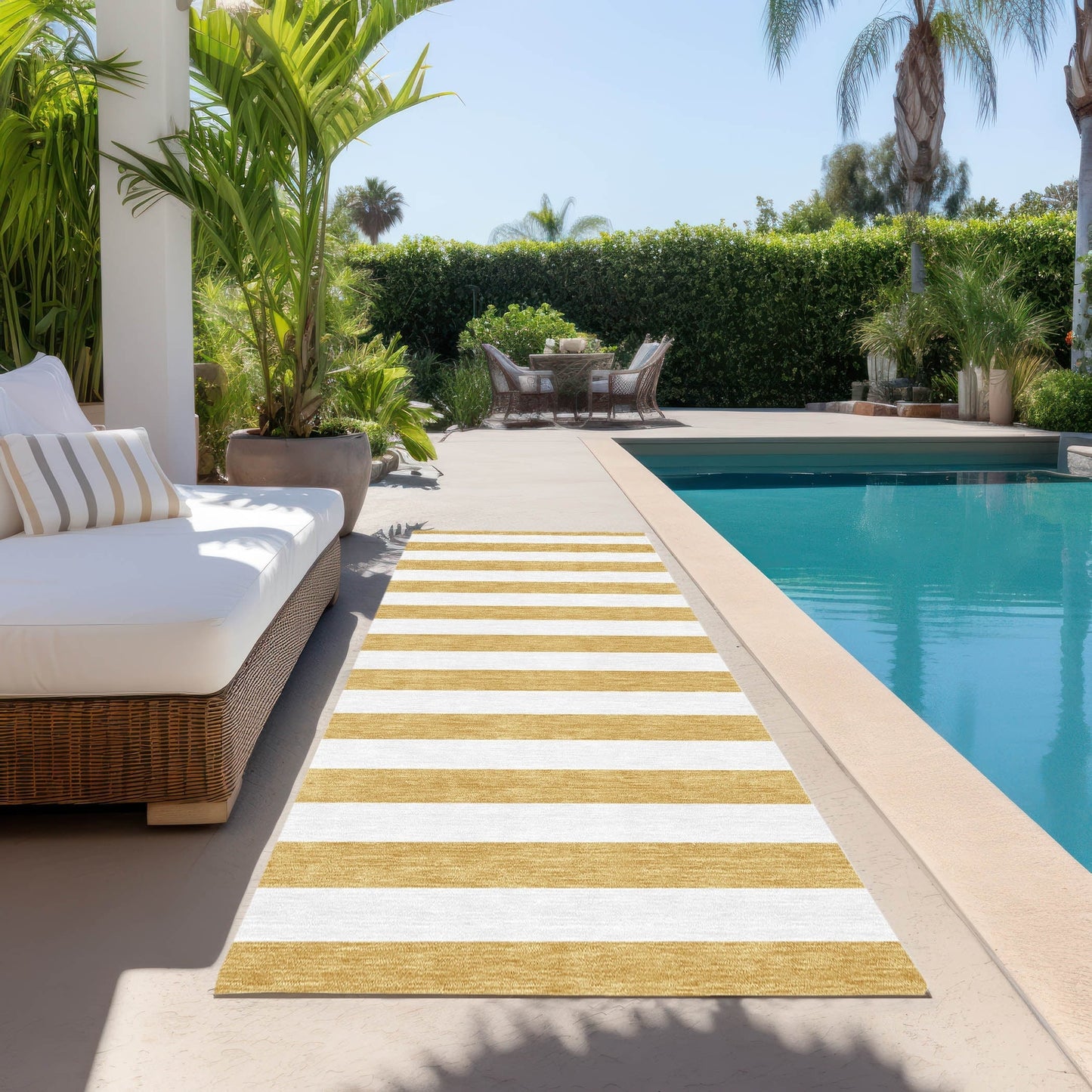 Tapis Chantille à rayures Cabana lavable en machine pour intérieur/extérieur