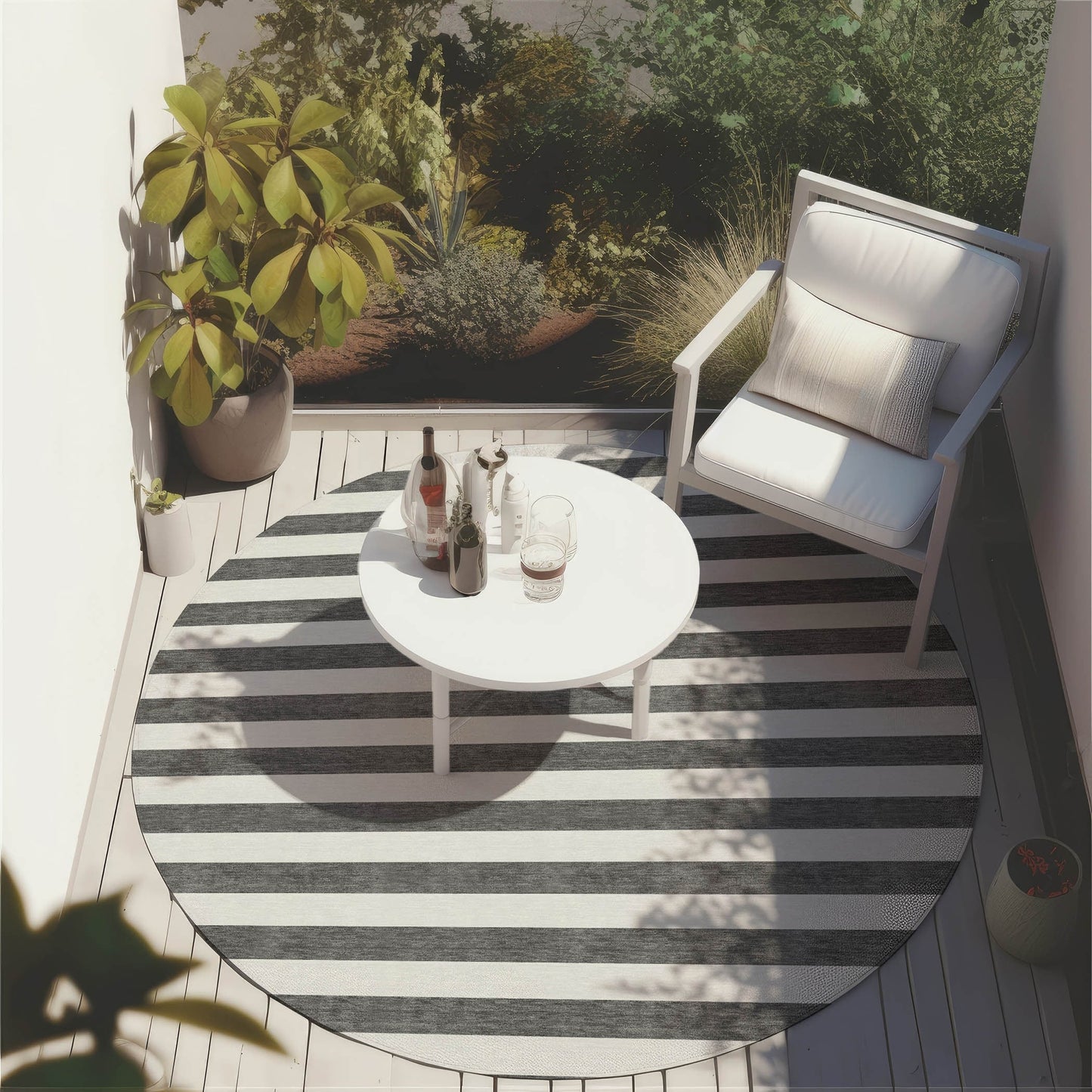Tapis Chantille à rayures Cabana lavable en machine pour intérieur/extérieur