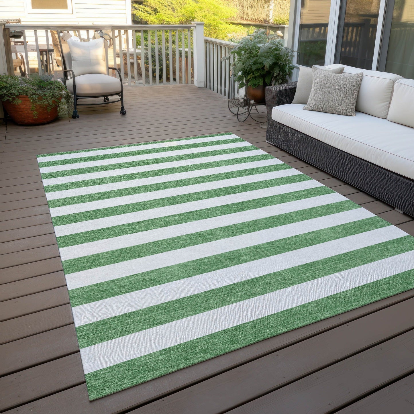 Tapis Chantille à rayures Cabana lavable en machine pour intérieur/extérieur